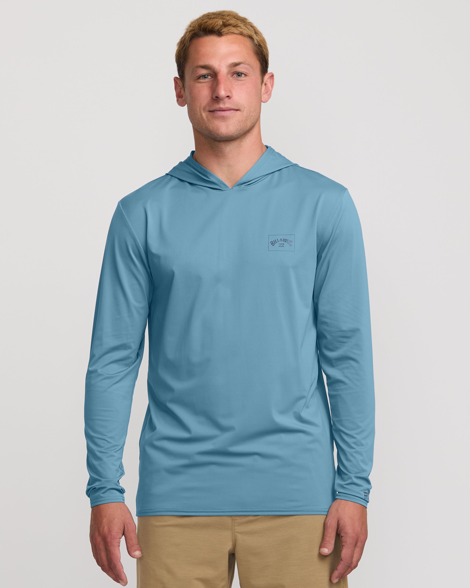 Arch Mesh UPF 50 Long Sleeve Hooded Surf Tee - Baby Blue