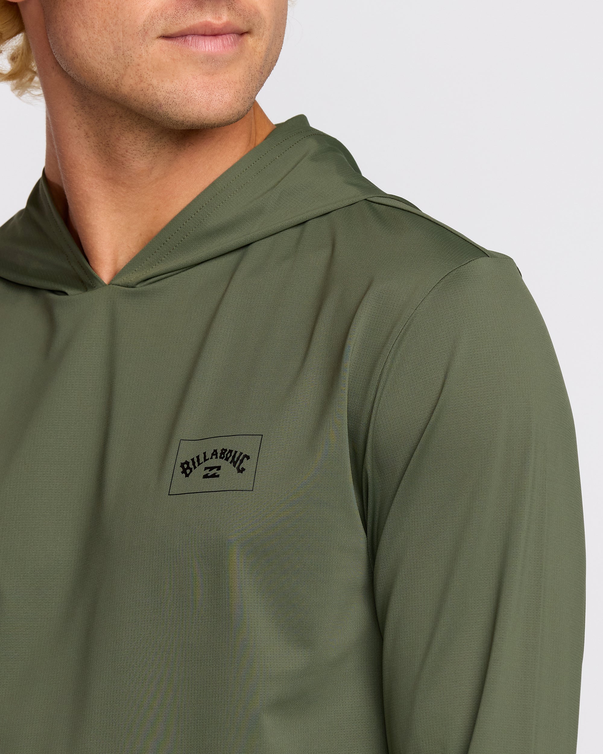 Arch Mesh UPF 50 Long Sleeve Hooded Surf Tee - Dark Military