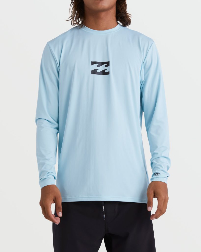 All Day Wave Loose Fit UPF 50 Long Sleeve Surf Tee - Crown Blue