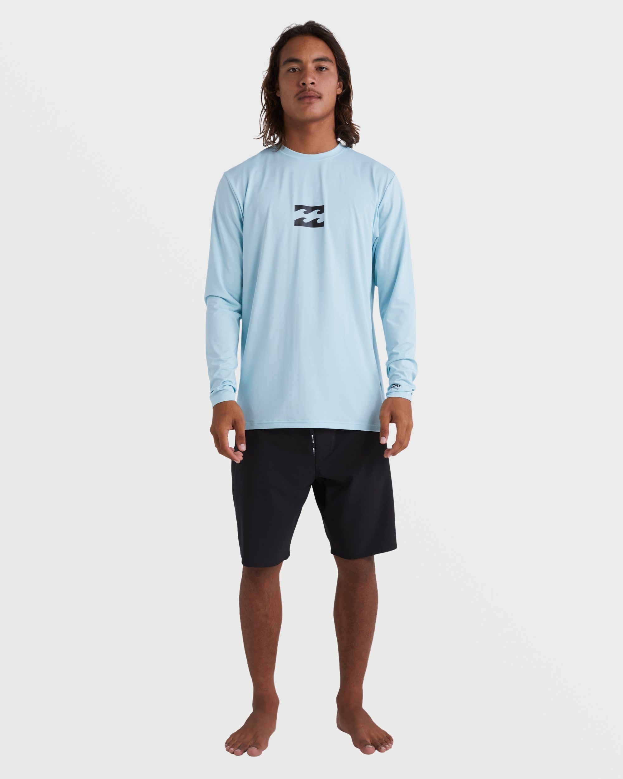 All Day Wave Loose Fit UPF 50 Long Sleeve Surf Tee - Crown Blue