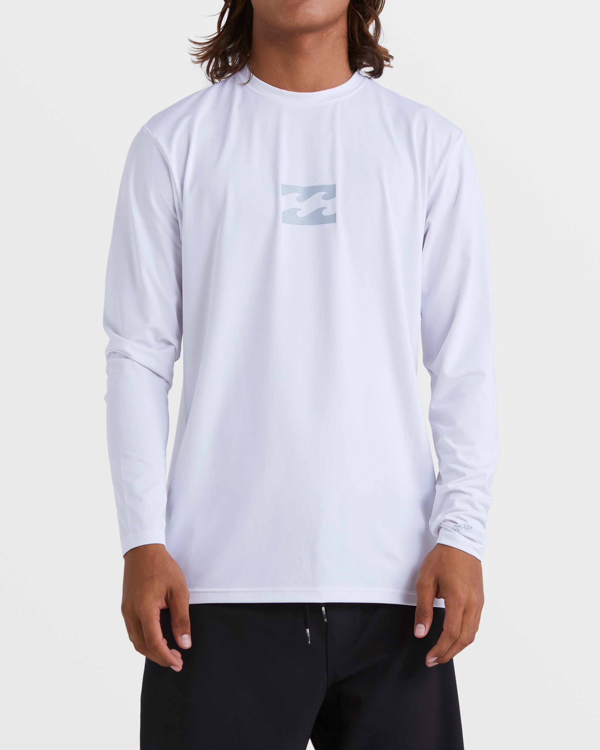 All Day Wave Loose Fit UPF 50 Long Sleeve Surf Tee - White