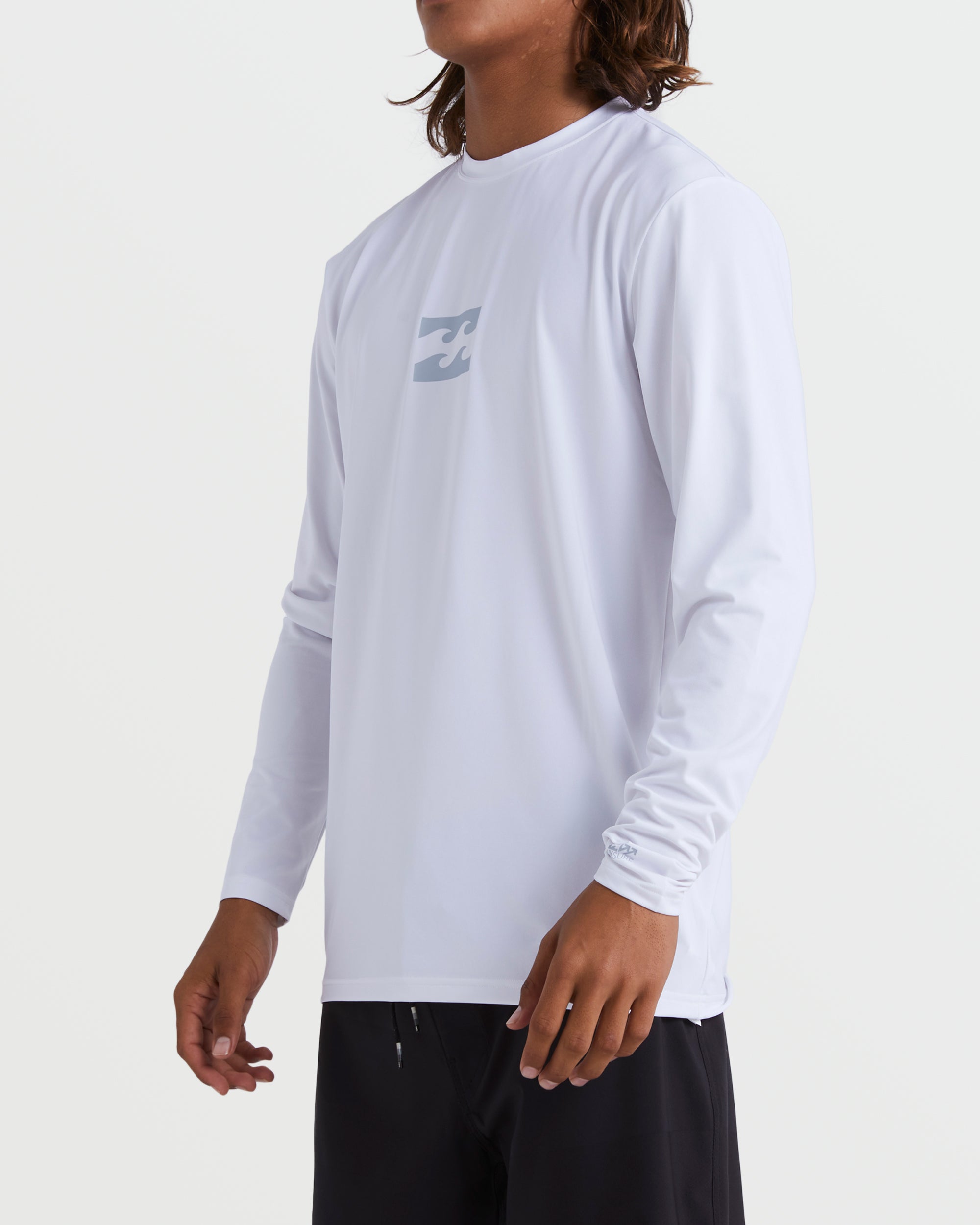 All Day Wave Loose Fit UPF 50 Long Sleeve Surf Tee - White