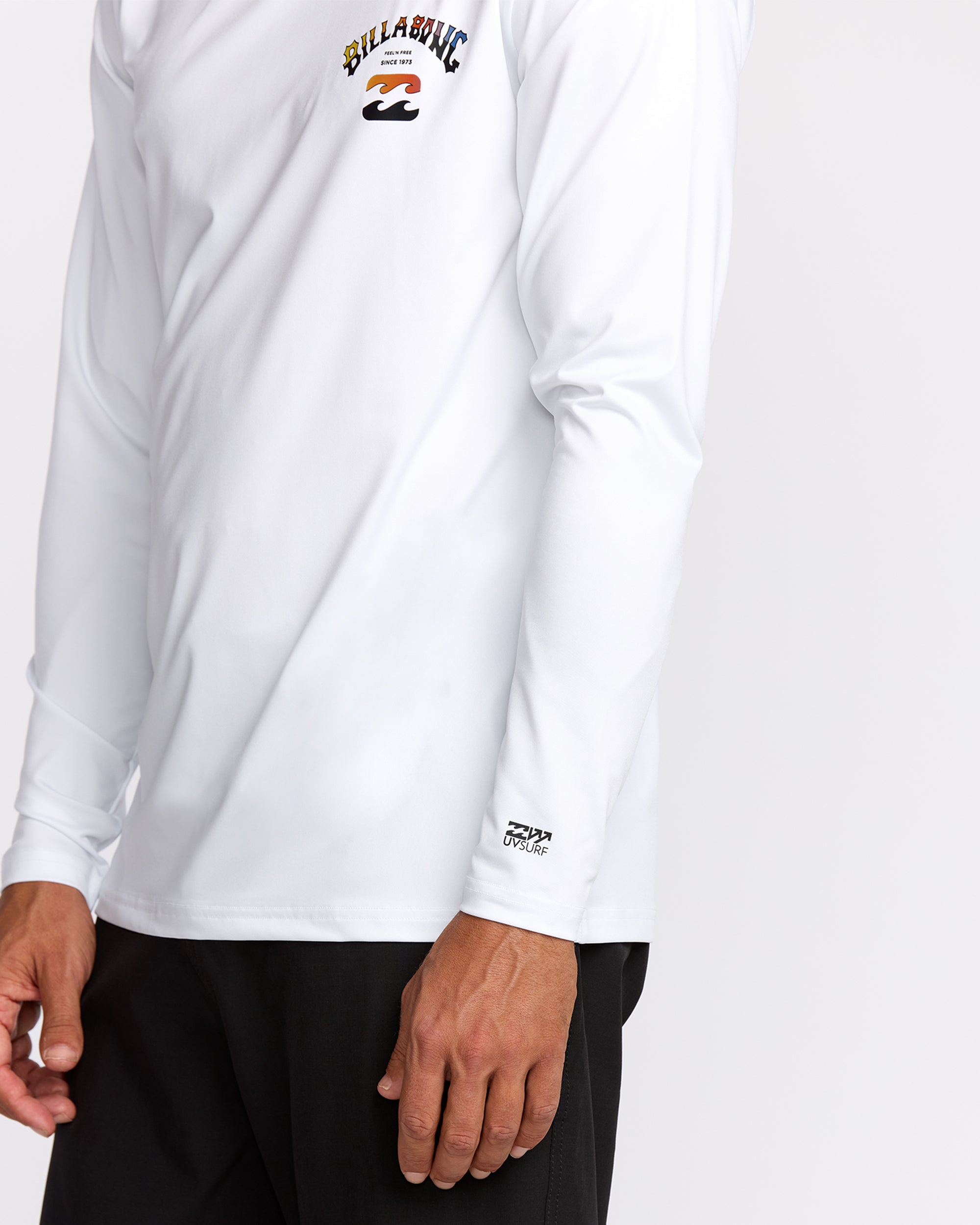 Arch Fade Loose Fit UPF 50 Long Sleeve Surf T-Shirt - White