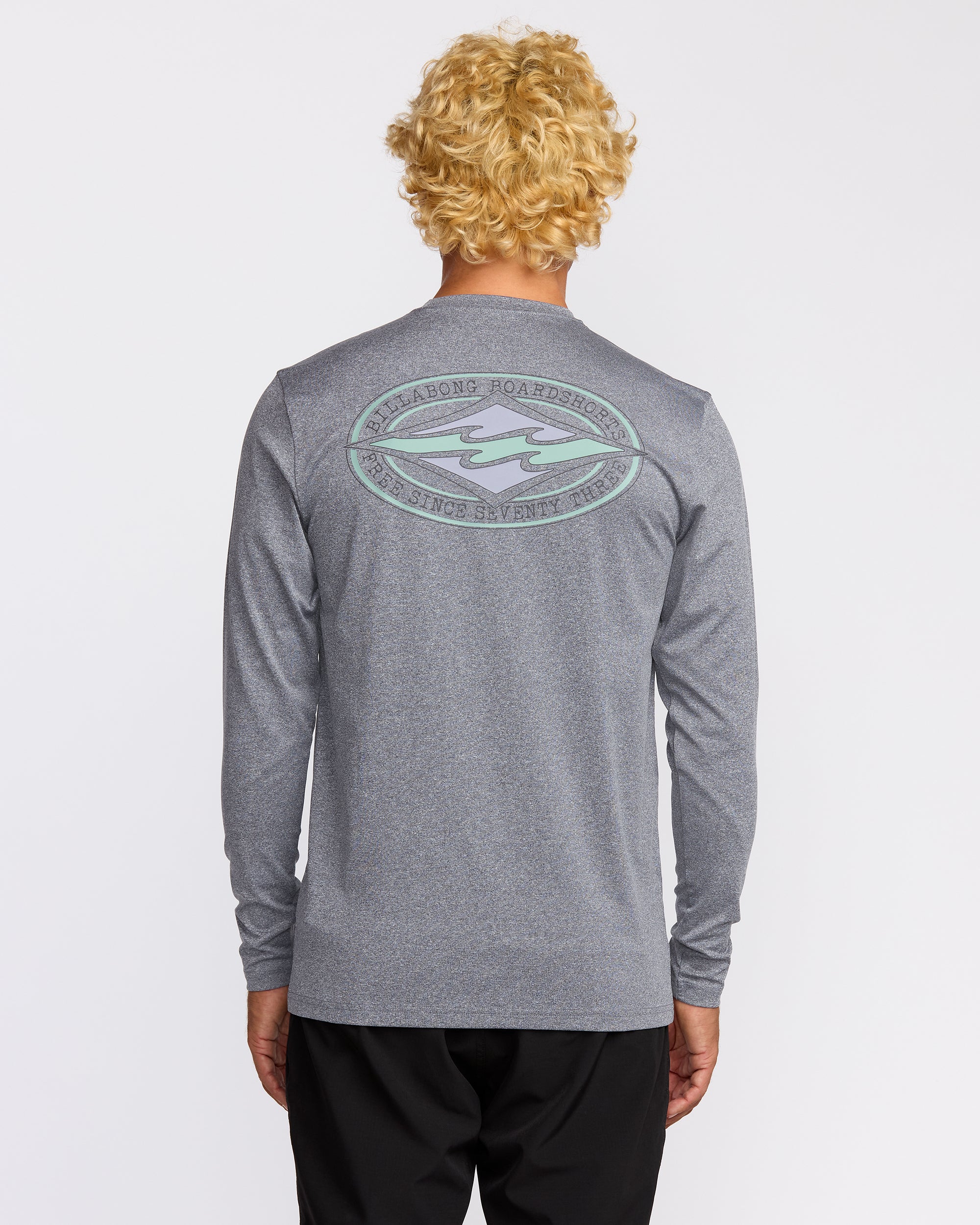 Diamond Vision Loose Fit UPF 50 Long Sleeve Surf T-Shirt - Mrgray Hth