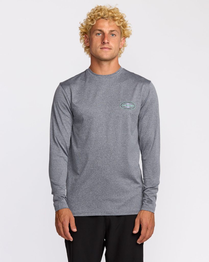 Diamond Vision Loose Fit UPF 50 Long Sleeve Surf T-Shirt - Mrgray Hth
