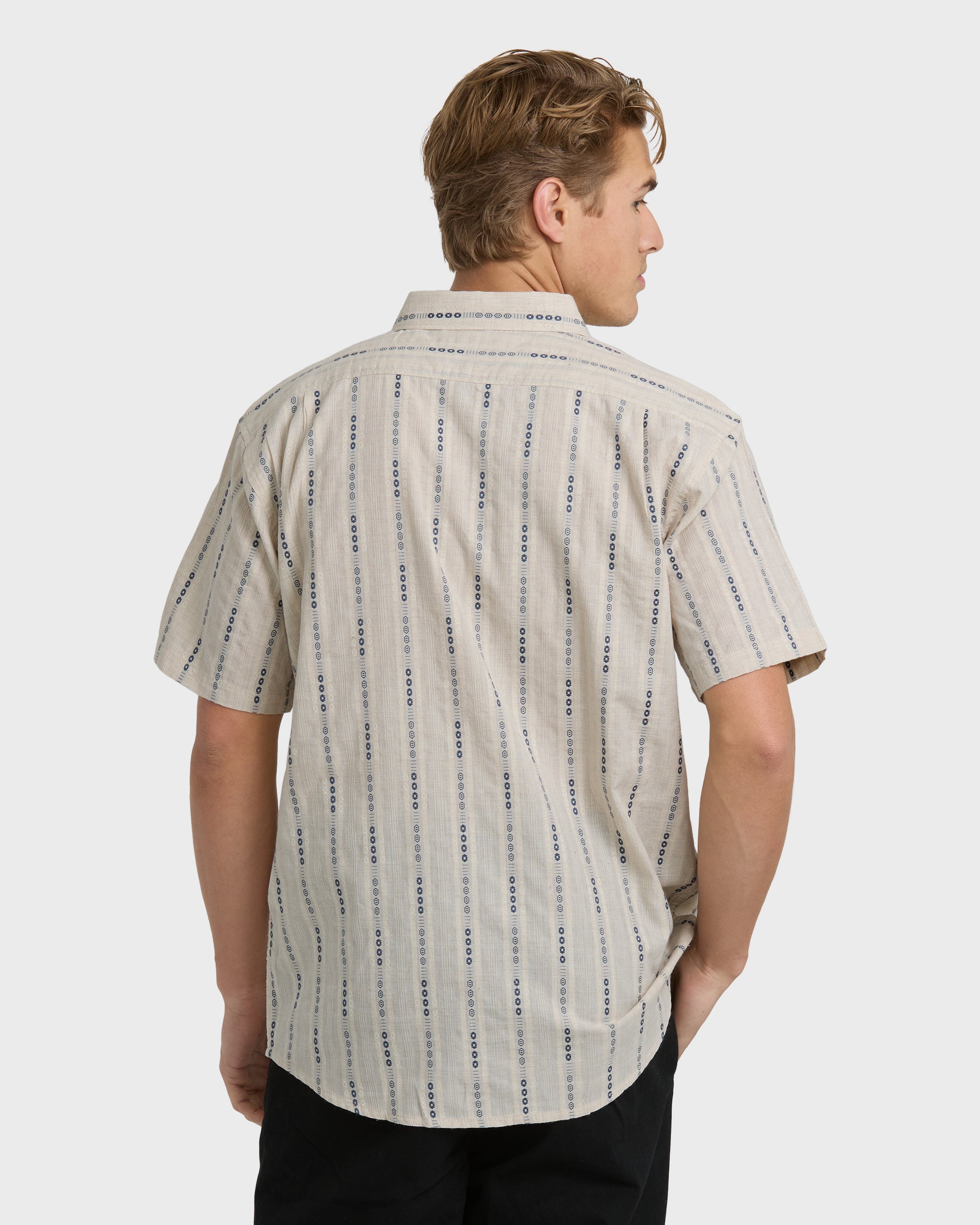 All Day Jacquard Short Sleeve Shirt - Stone