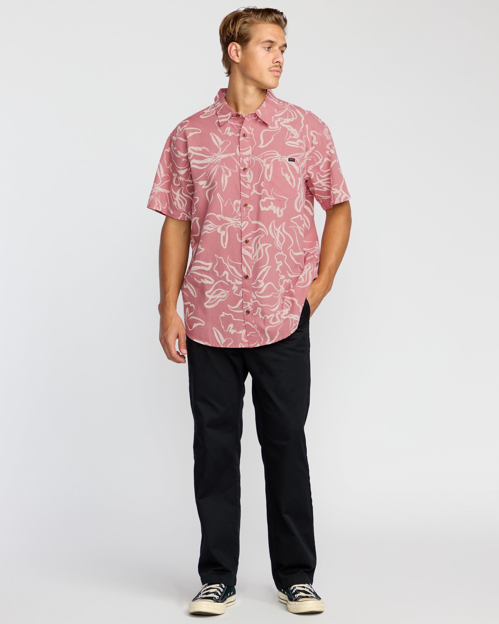 Sundays Short Sleeve Shirt - Faded Rose