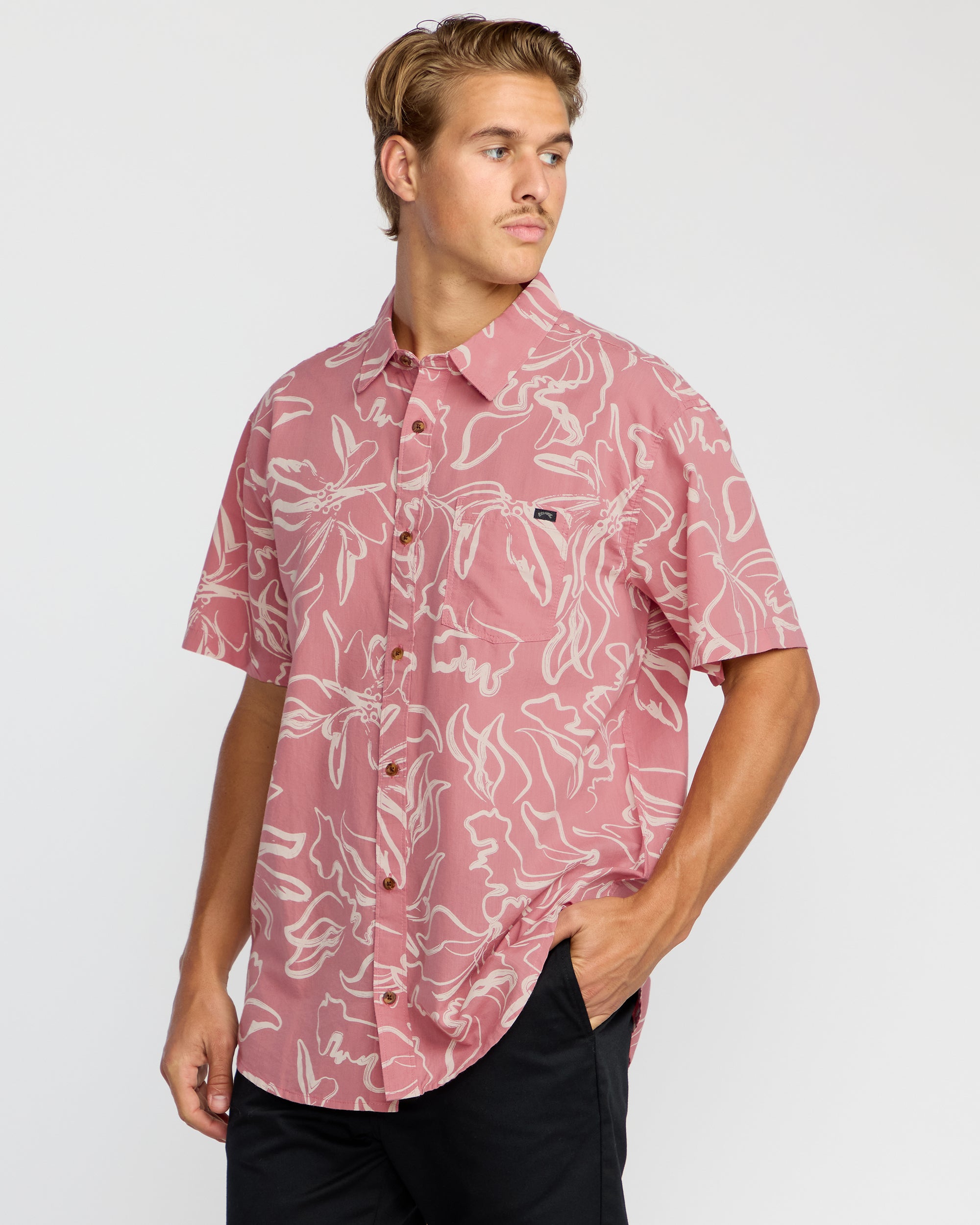Sundays Short Sleeve Shirt - Faded Rose