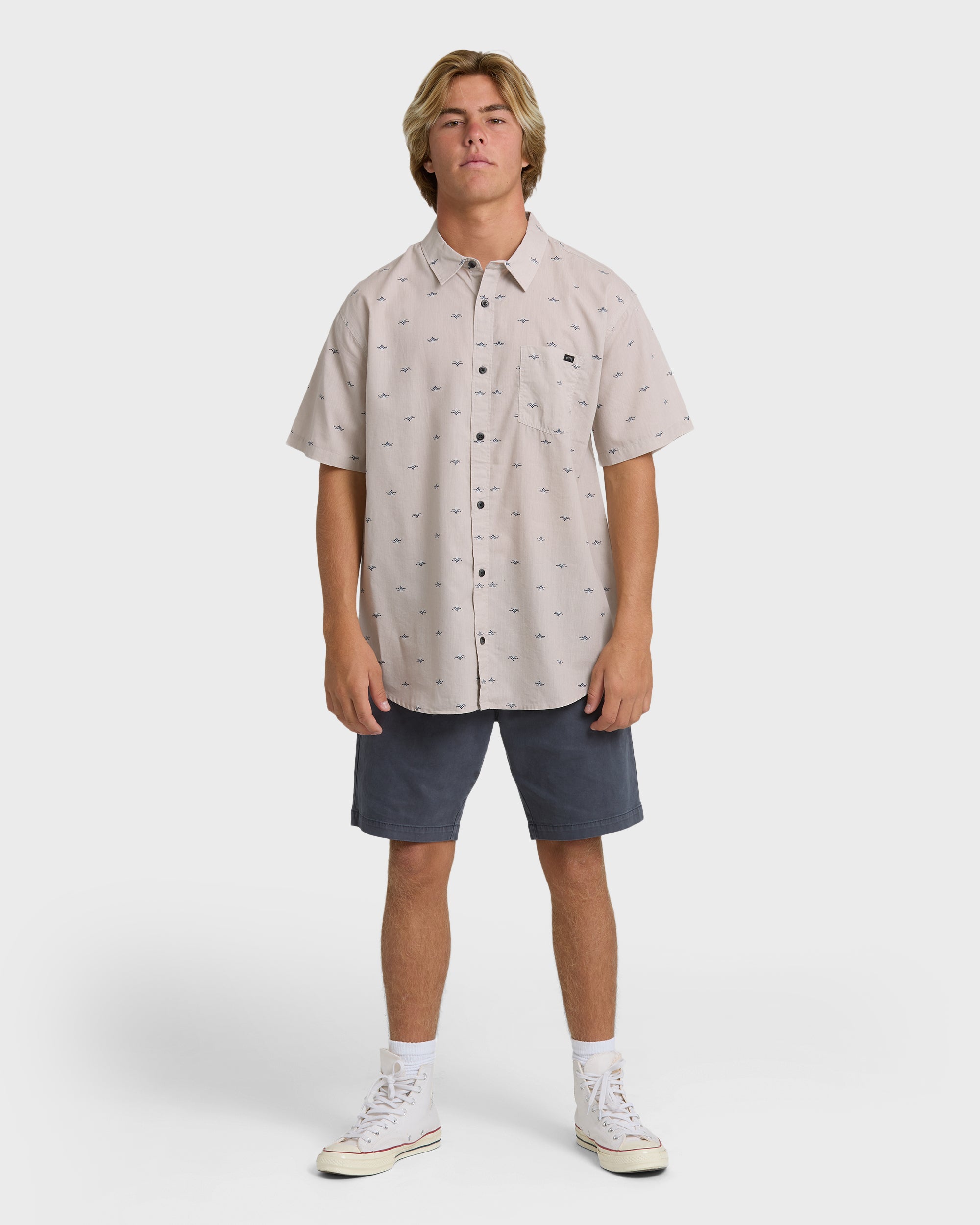 Sundays Mini Short Sleeve Woven Shirt - Ash Rose