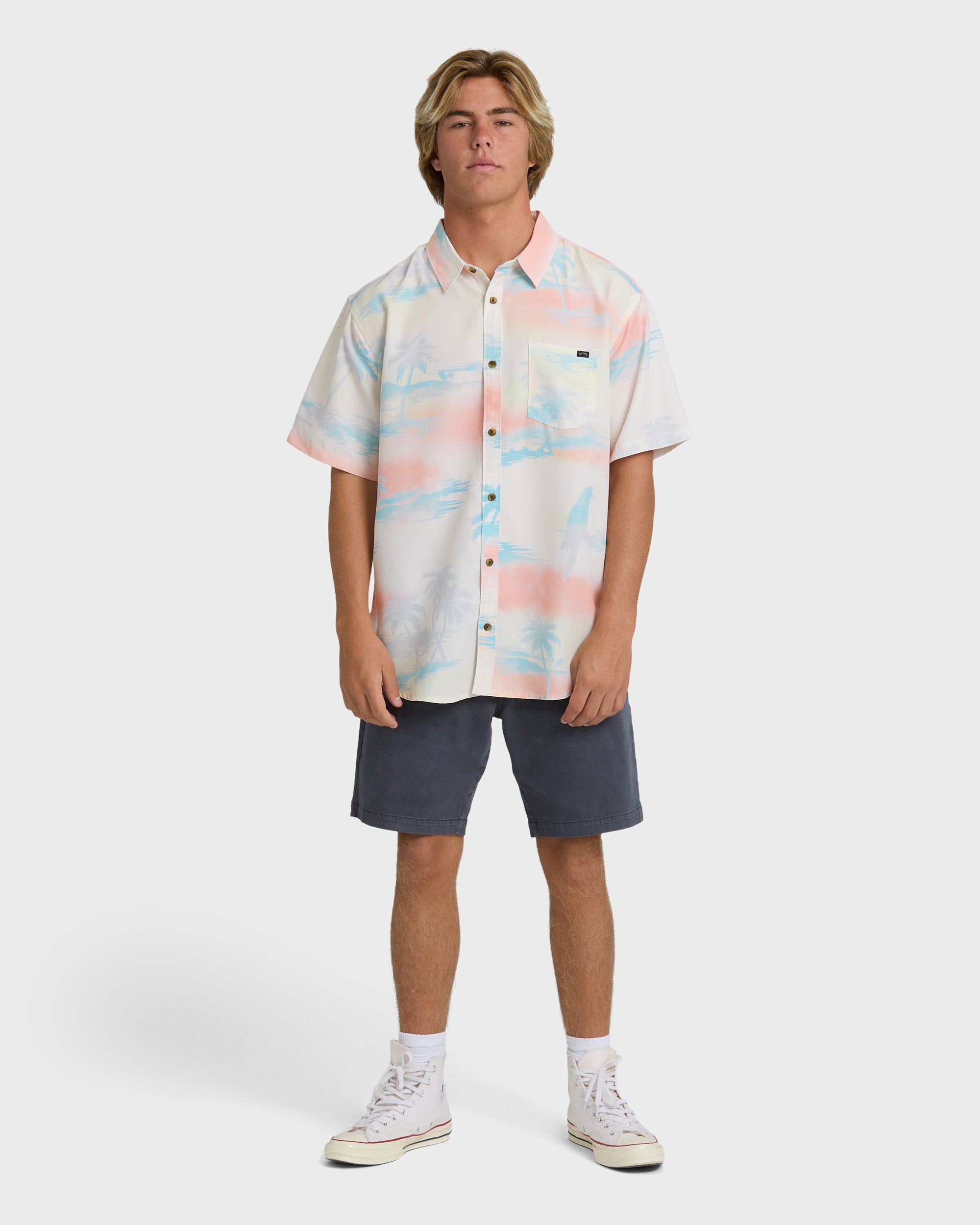 Sundays Lounge Short Sleeve Woven Shirt - Off White