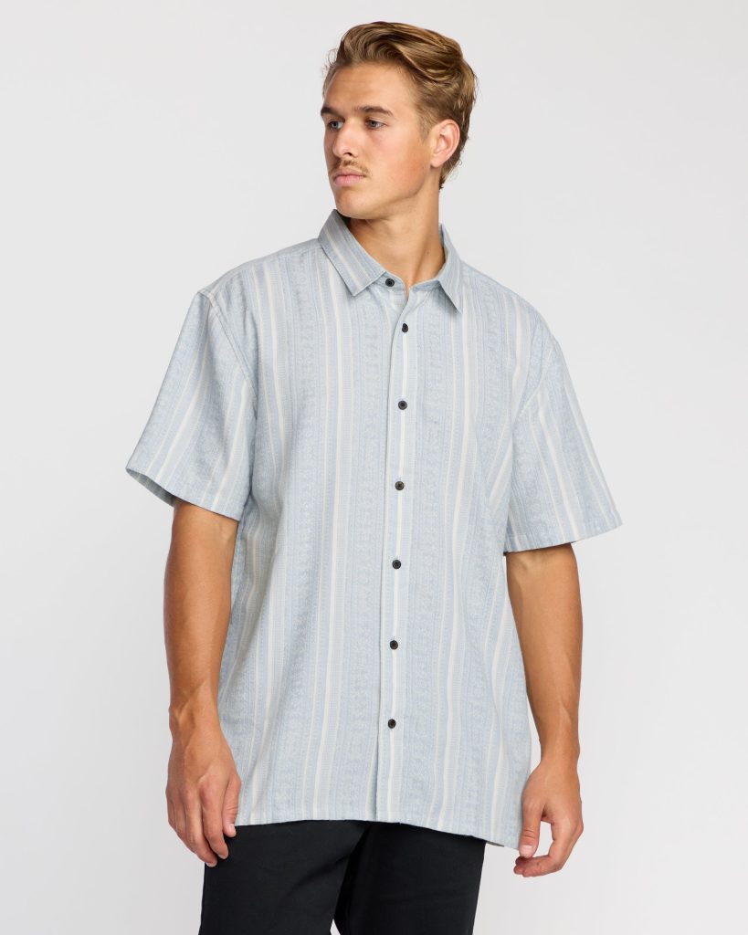 Sunshines Garage Short Sleeve Shirt - Stone Blue