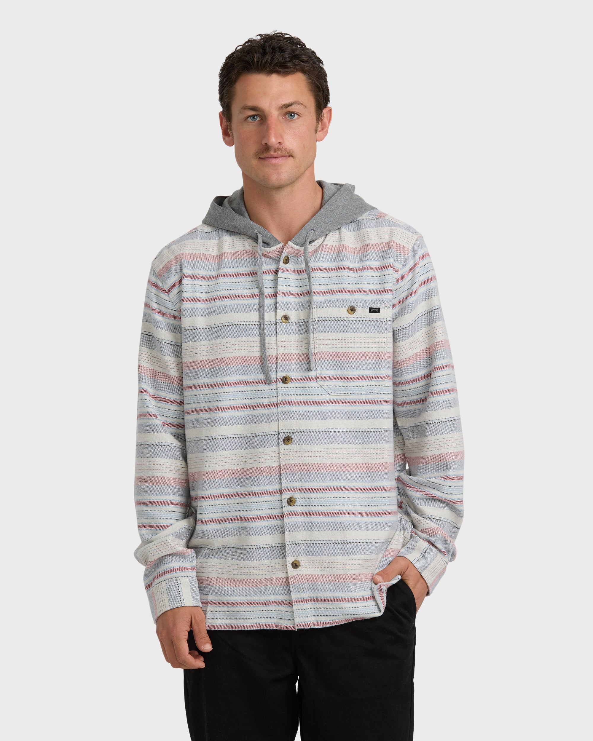 Baja Long Sleeve Flannel Shirt - Off White
