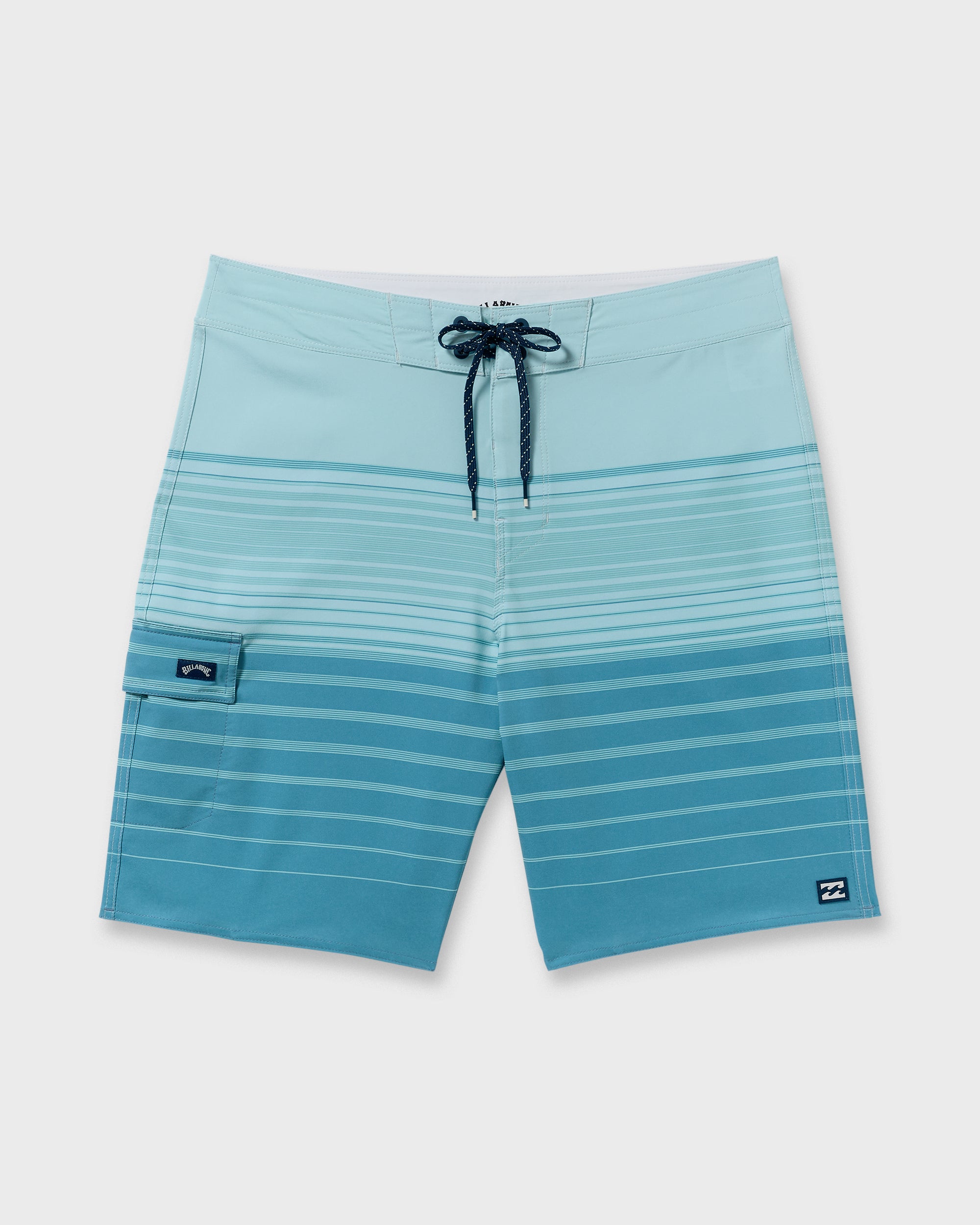 All Day Stripe Pro Performance 20" Boardshorts - Dusty Blue
