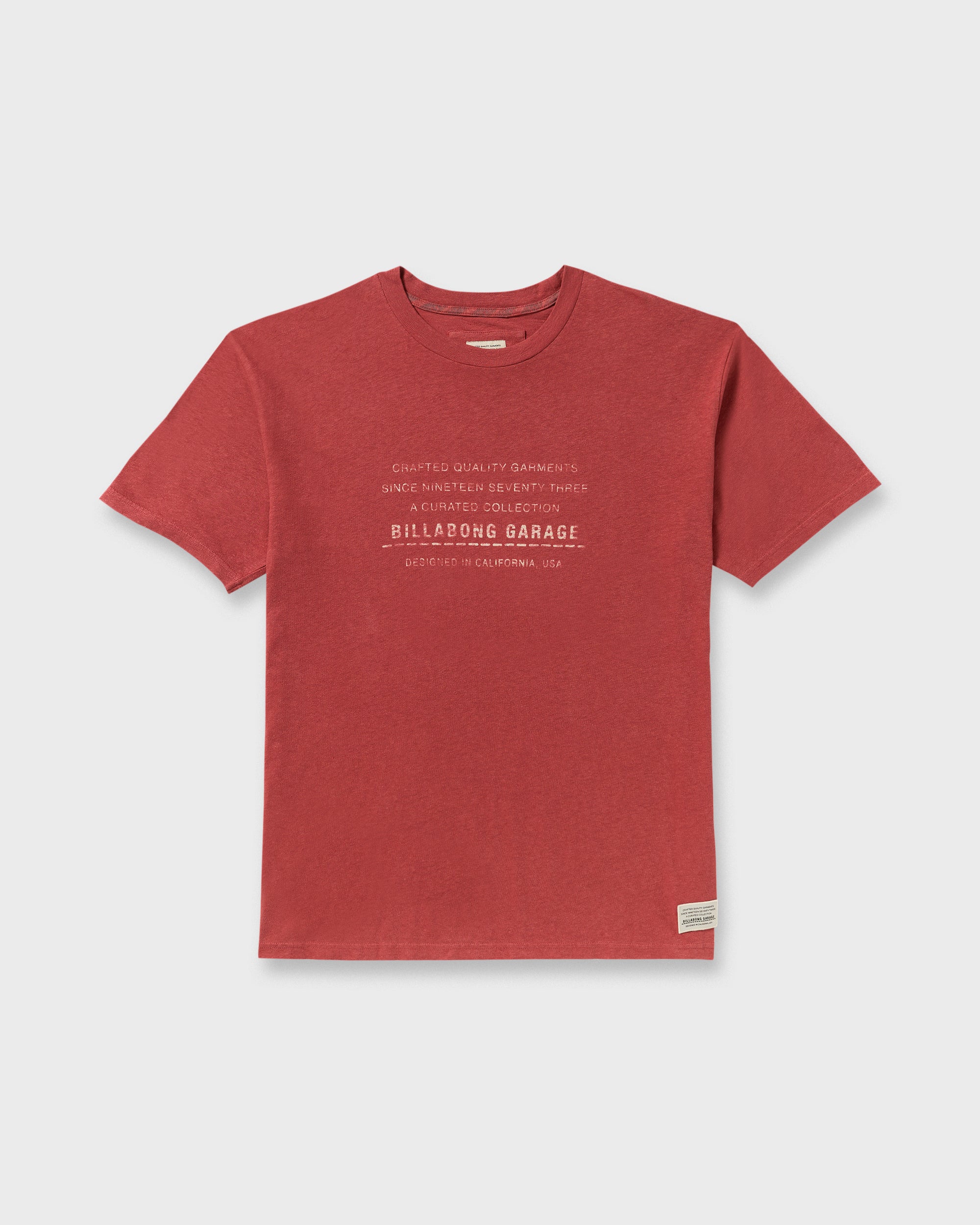 The Label Garage Regular Short Sleeve T-Shirt - Burnt Red
