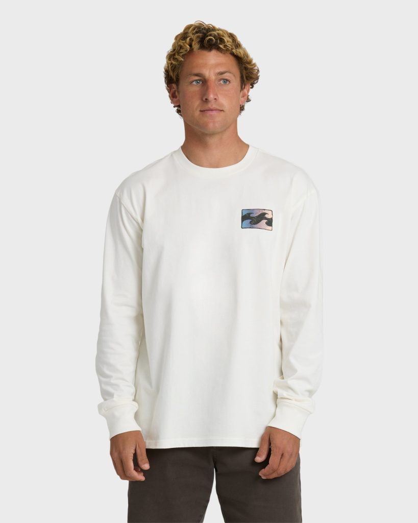 Crayon Wave Premium Long Sleeve T-Shirt - Off White