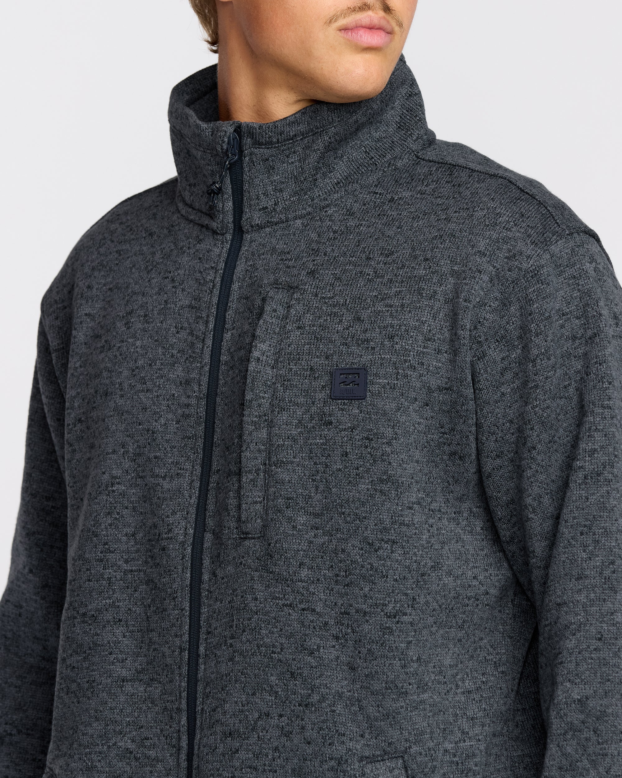 Boundary Mock Neck Zip Sweatshirt - Navy