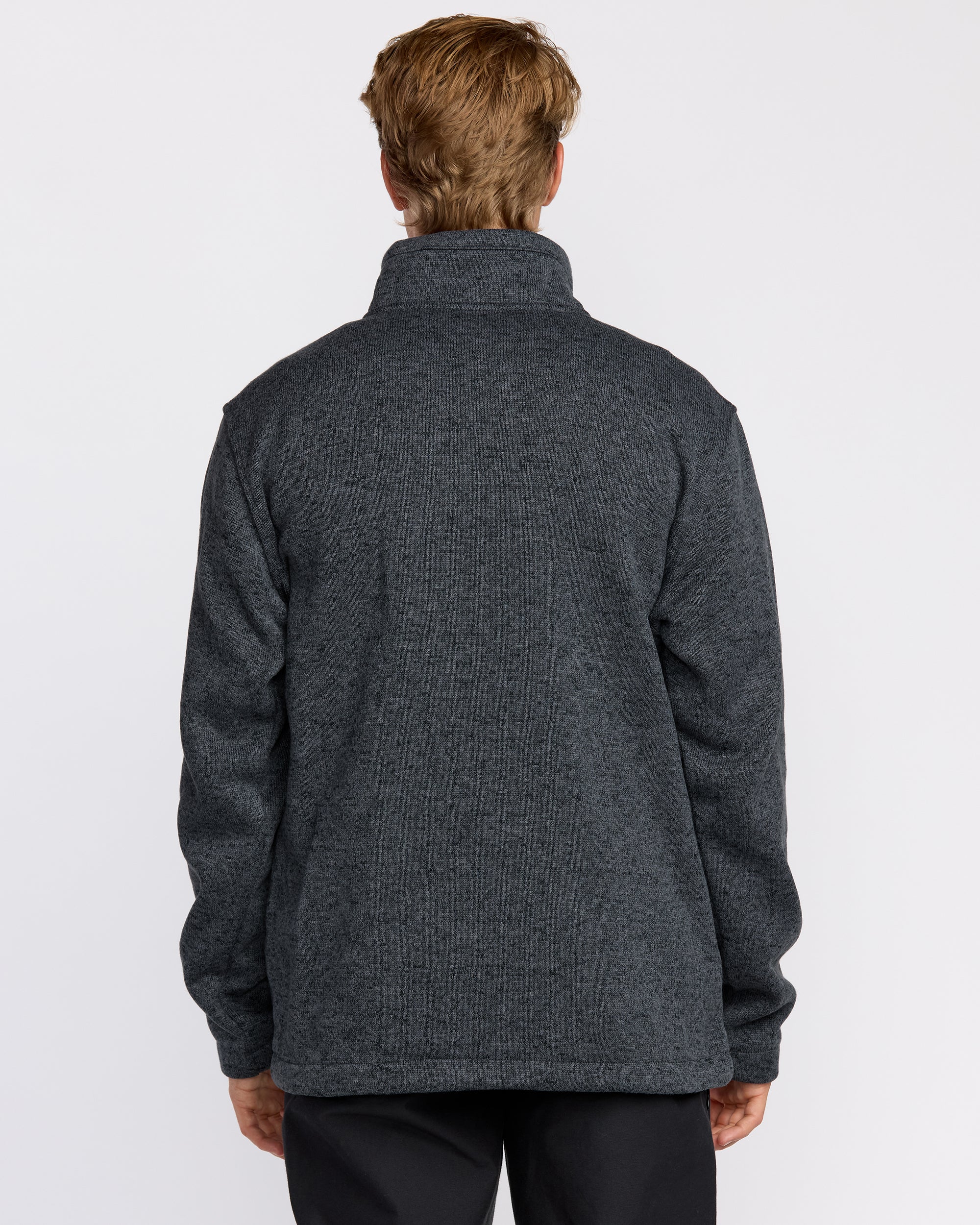Boundary Mock Neck Zip Sweatshirt - Navy