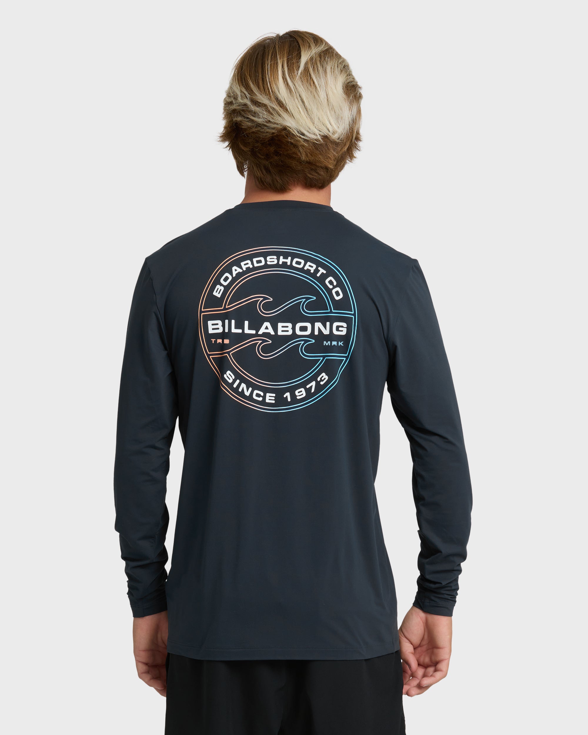 Hollow Loose Fit UPF 50 Long Sleeve Surf Tee - Navy