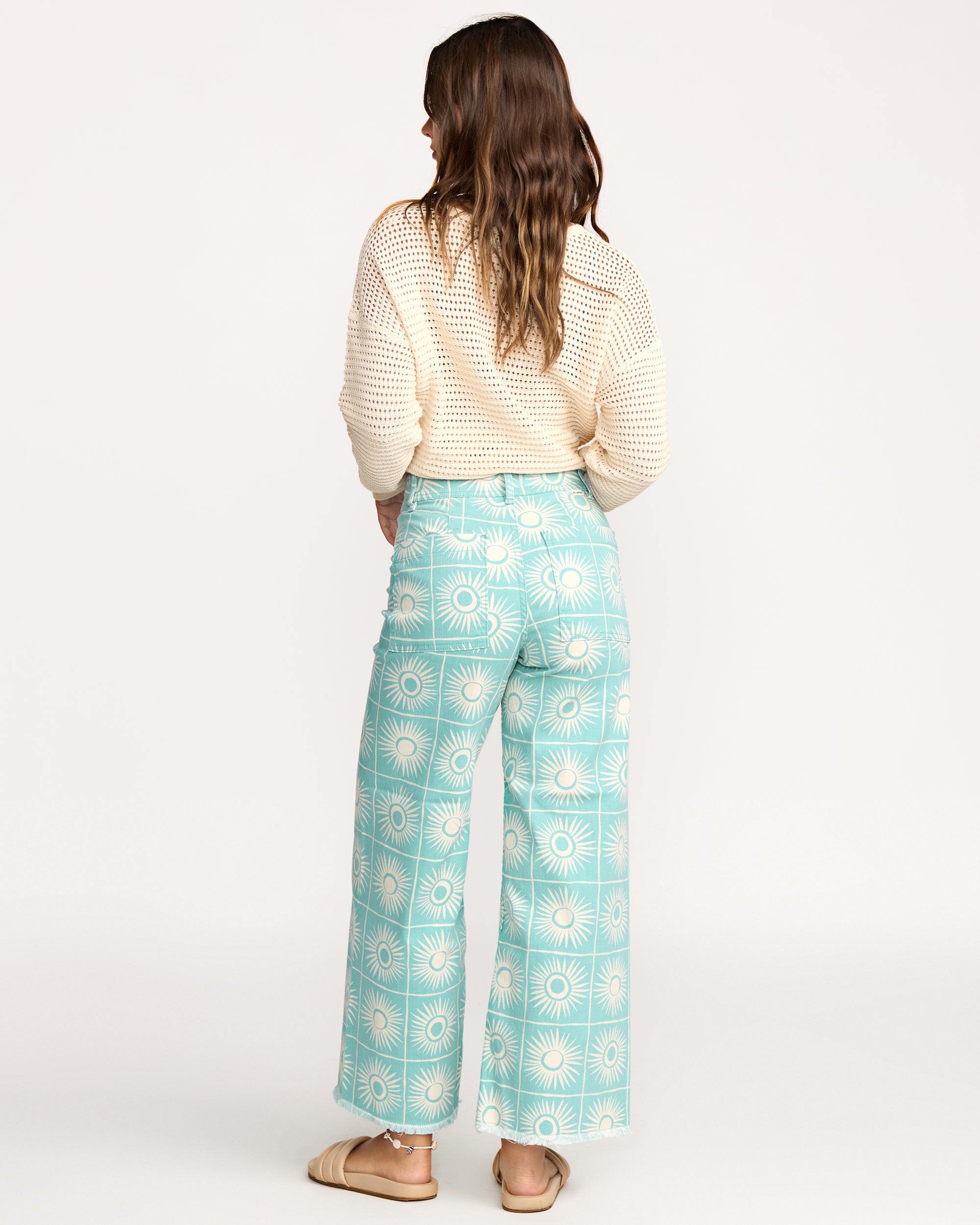 Free Fall Printed Twill Pants - Misty Blue