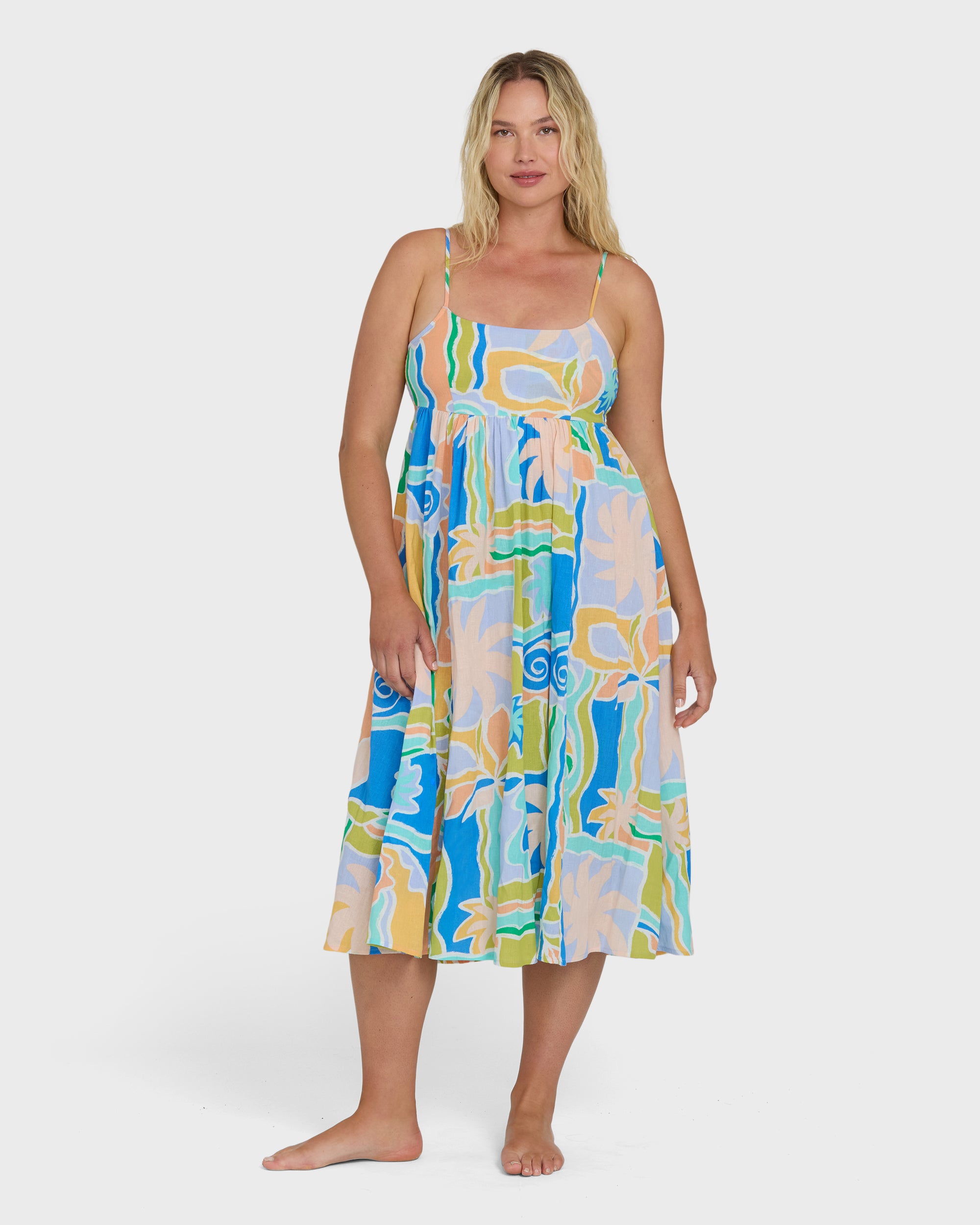 Island Life Midi Dress - Blue Multi