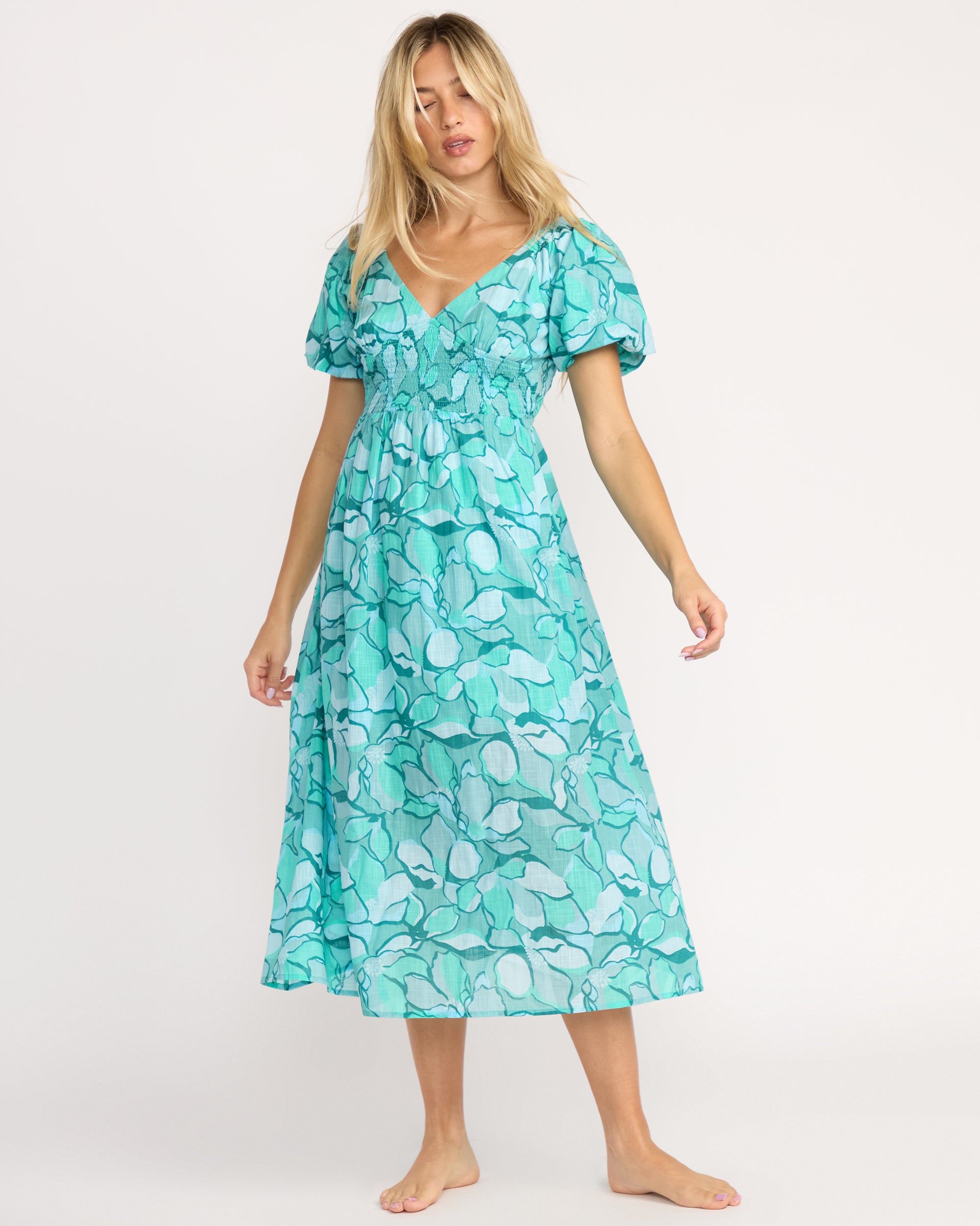 Go Coastal Midi Dress - Blue Bird
