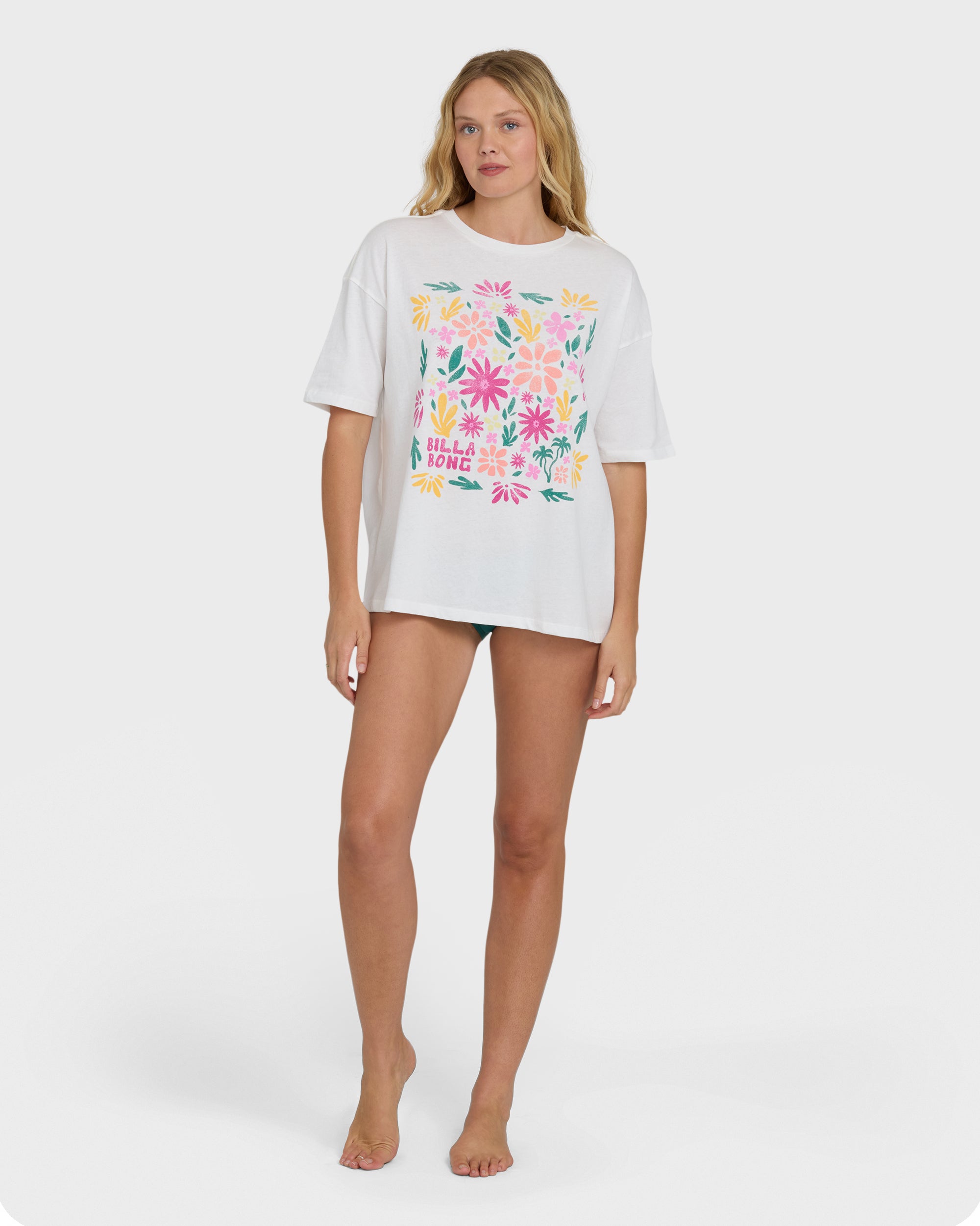 Floral Press Short Sleeve T-Shirt - Salt Crystal