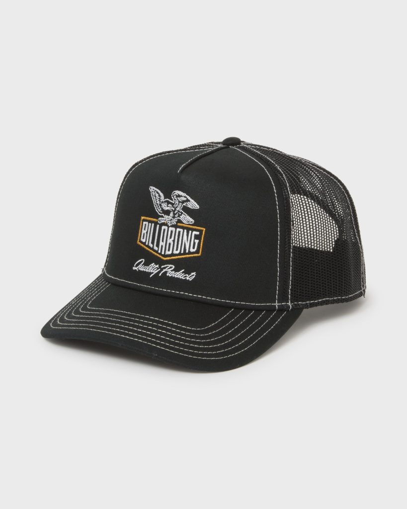 Peaked Trucker Hat - Black