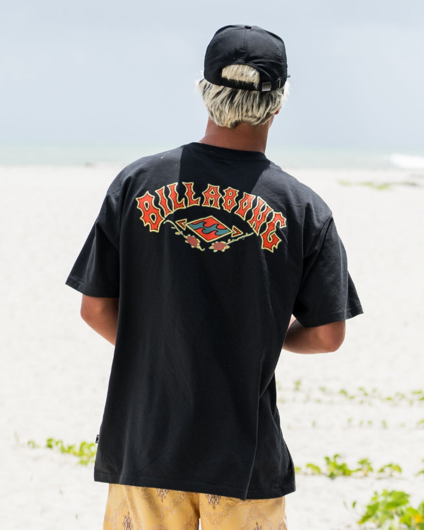 Rose Arch Regular Short Sleeve T-Shirt - Washed Black
