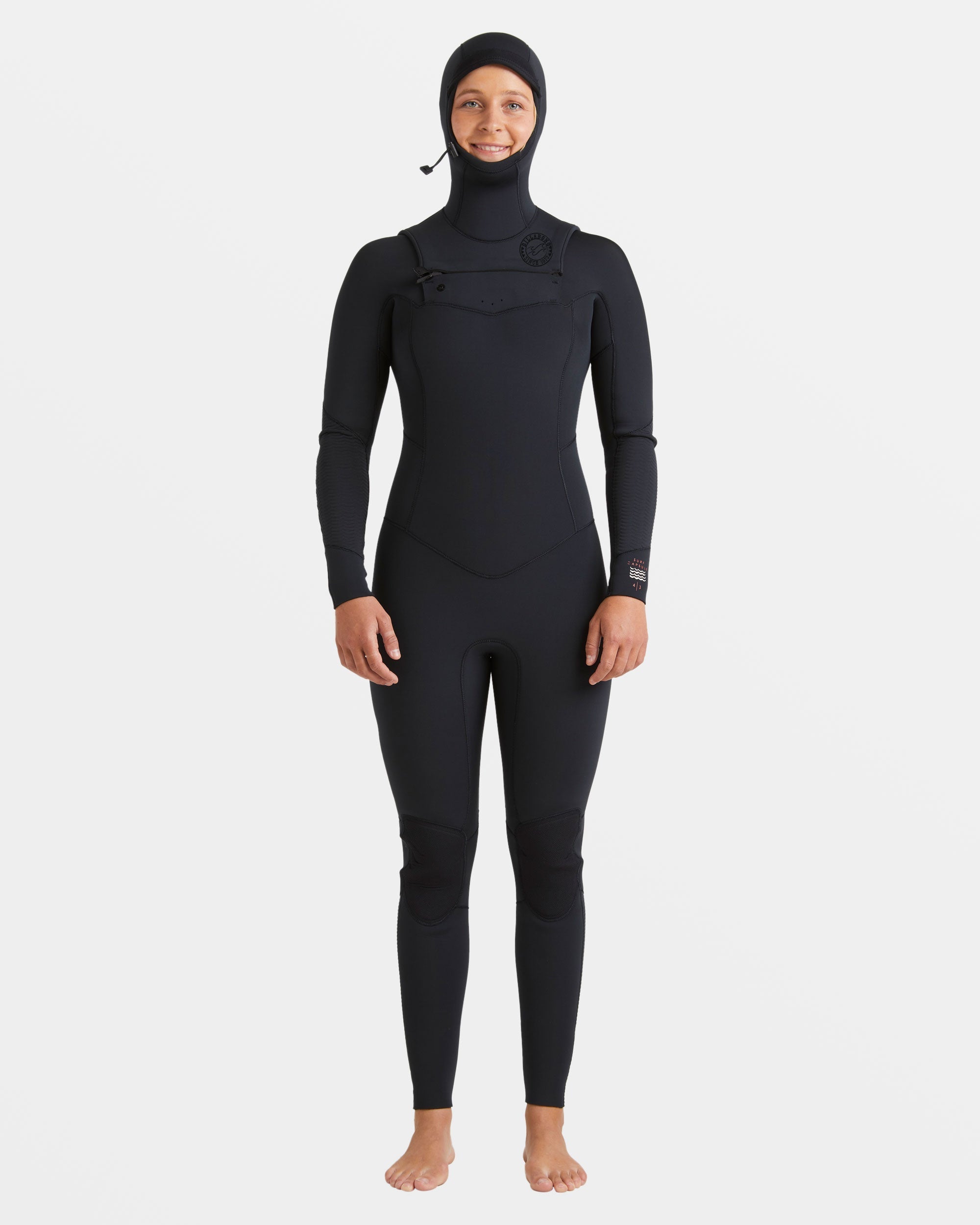4/3mm Salty Dayz Natural Upcycler GBS Chest Zip Hooded Wetsuit - Black