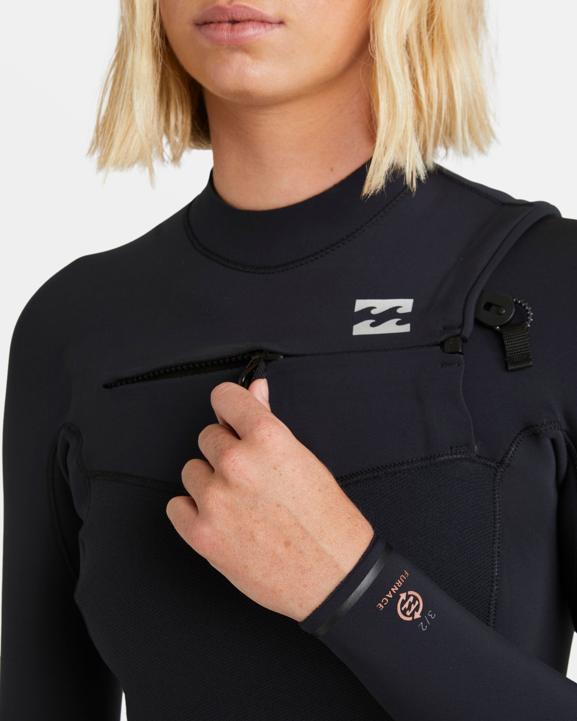 4/3mm Furnace Natural GBS Chest Zip Fullsuit - Black Tiki