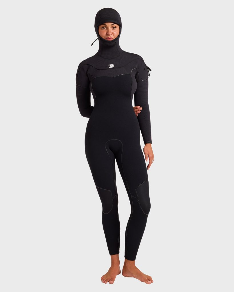 5/4mm Furnace Ultra Gullwing Chest Zip Hooded Full Wetsuit - Black