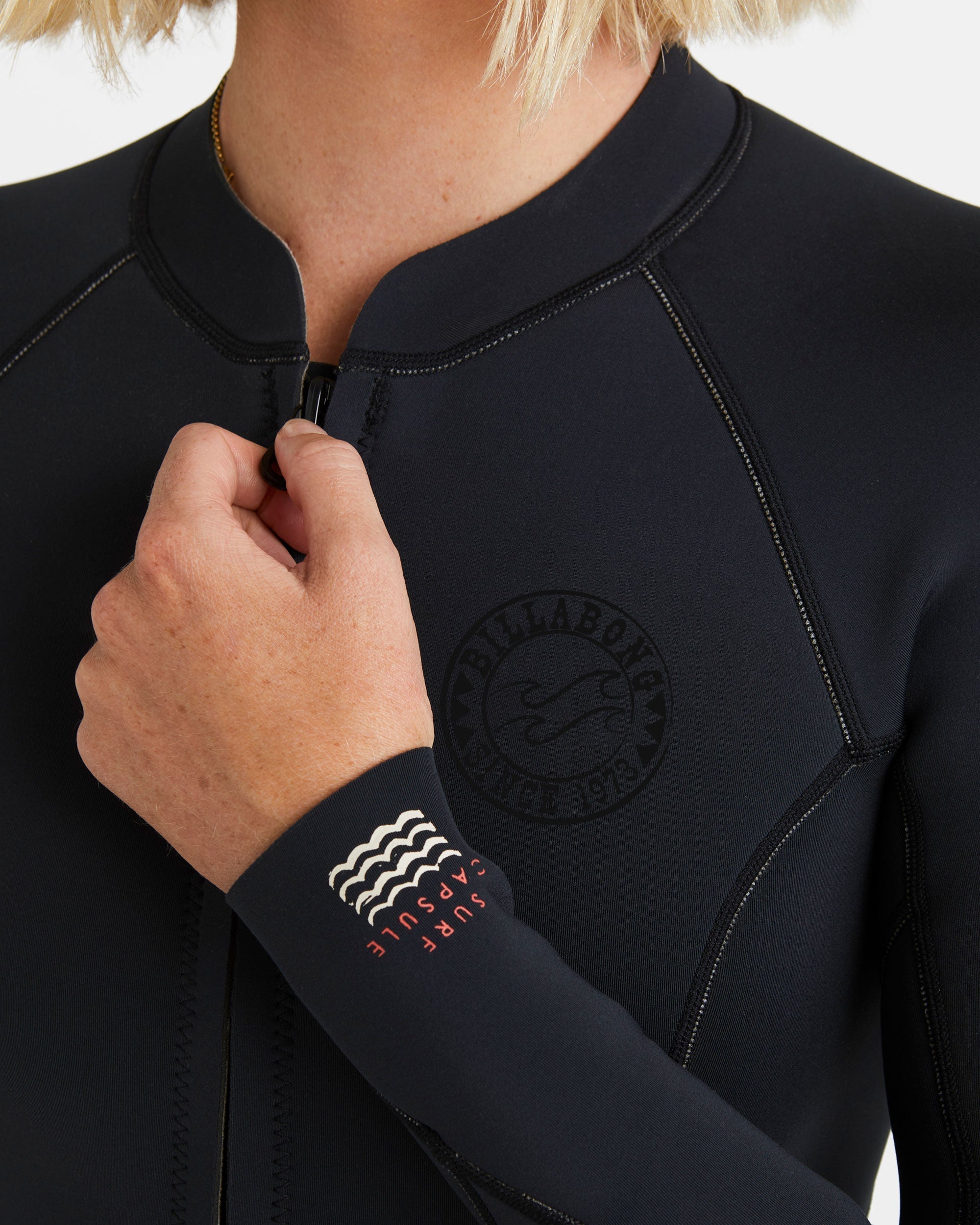 Salty Dayz Natural Flatlock Long Sleeve Springsuit - Black