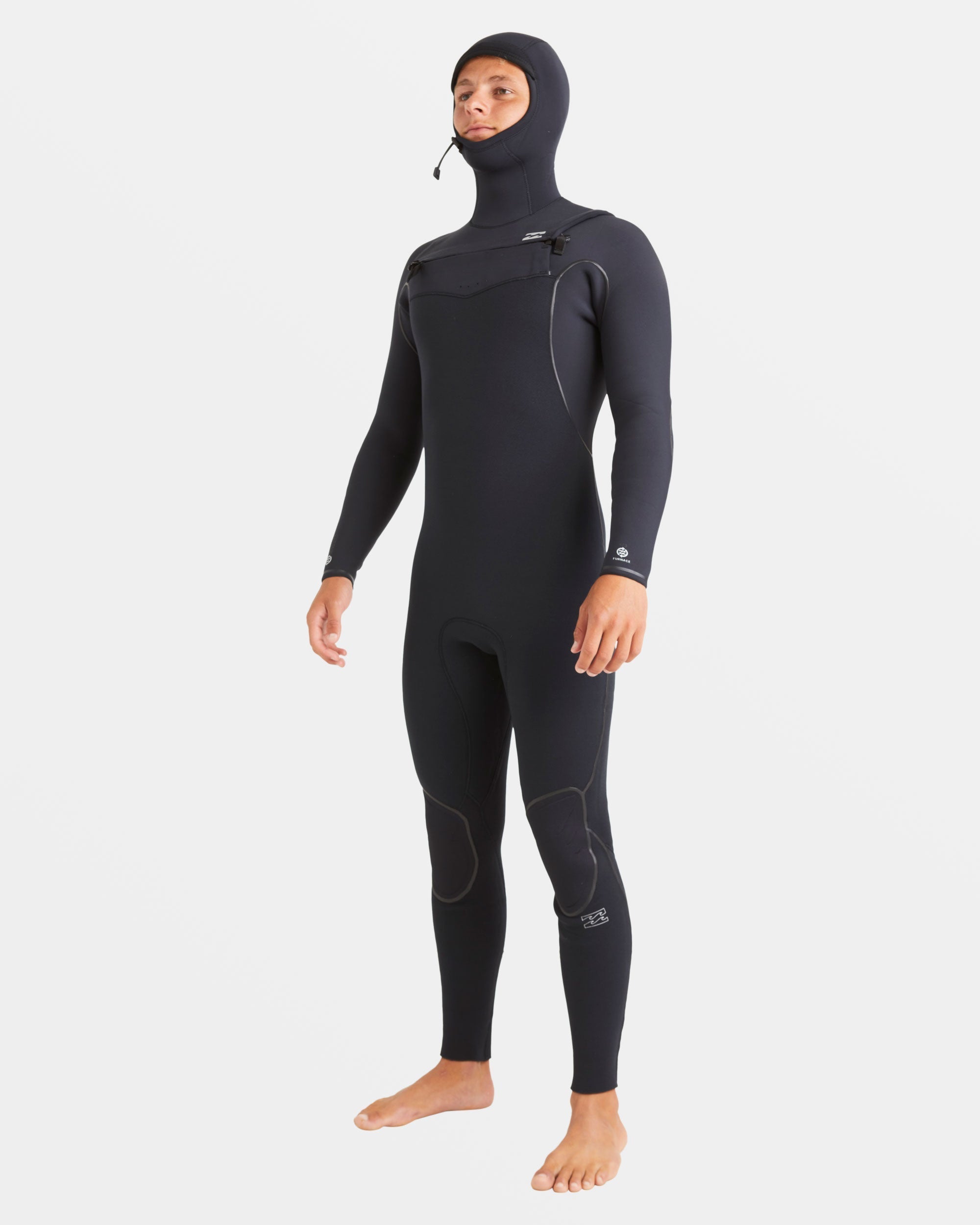 6/5mm Furnace Natural Upcycler Welded Chest Zip Wetsuit - Black