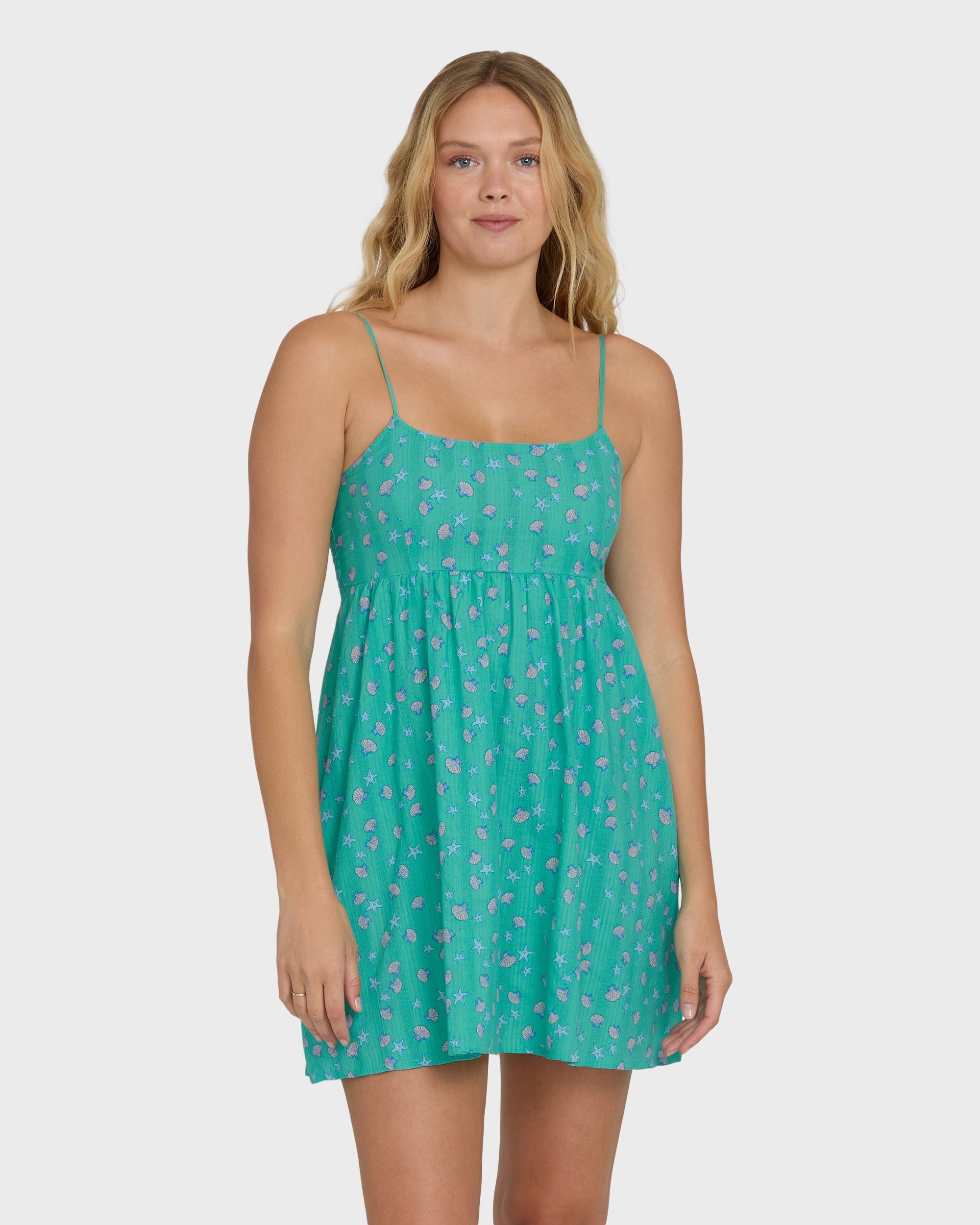 Island Heat Mini Cover-Up Dress - Green Tropics