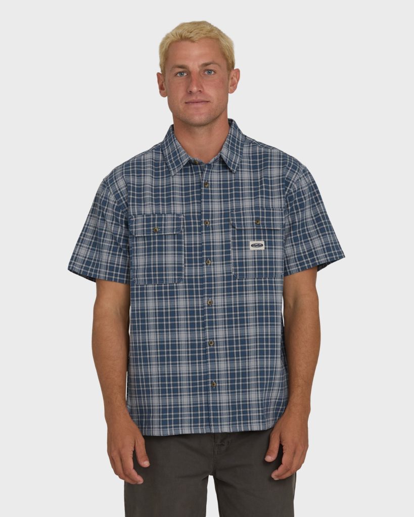 Bad Dog Short Sleeve Woven Shirt - Dark Denim