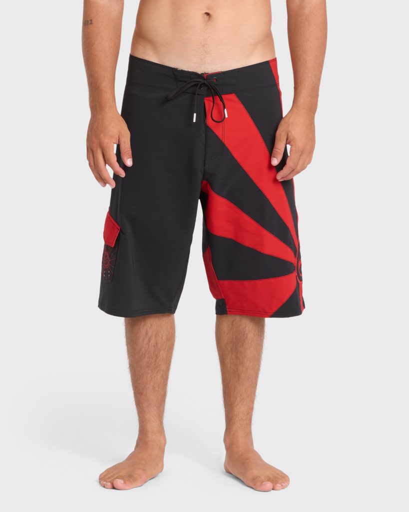 A.I. Rising Sun Pro 22" Boardshorts - Black/Red