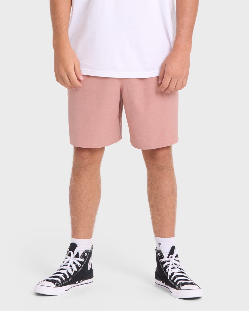 Crossfire Elastic Wave Washed 18" Amphibian Hybrid Shorts - Ash Rose