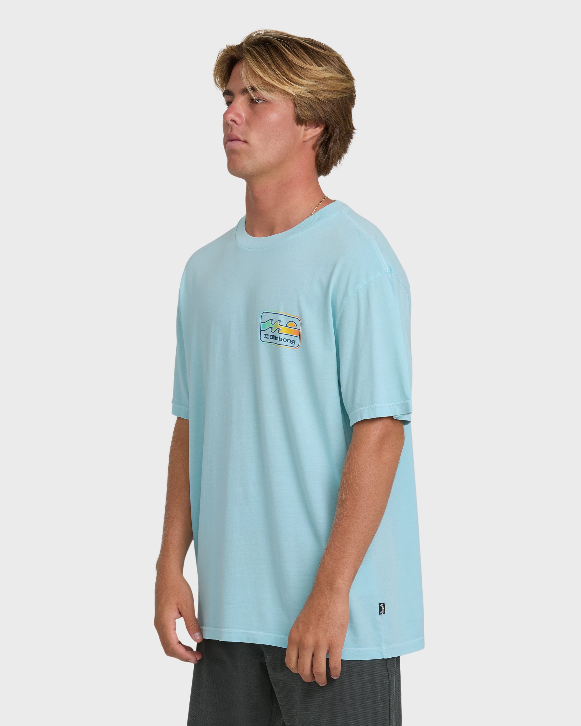Runner Wave Washed Premium Short Sleeve Cotton T-Shirt - Coastal Blue