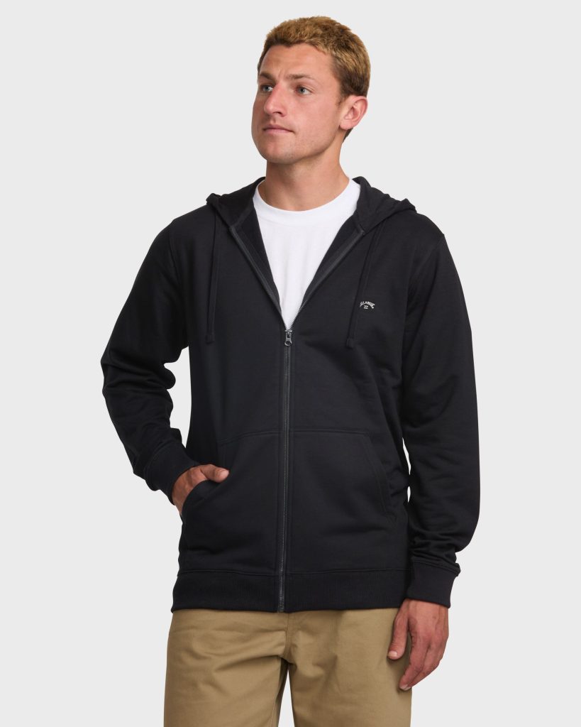 All Day Zip-Up Hoodie - Black