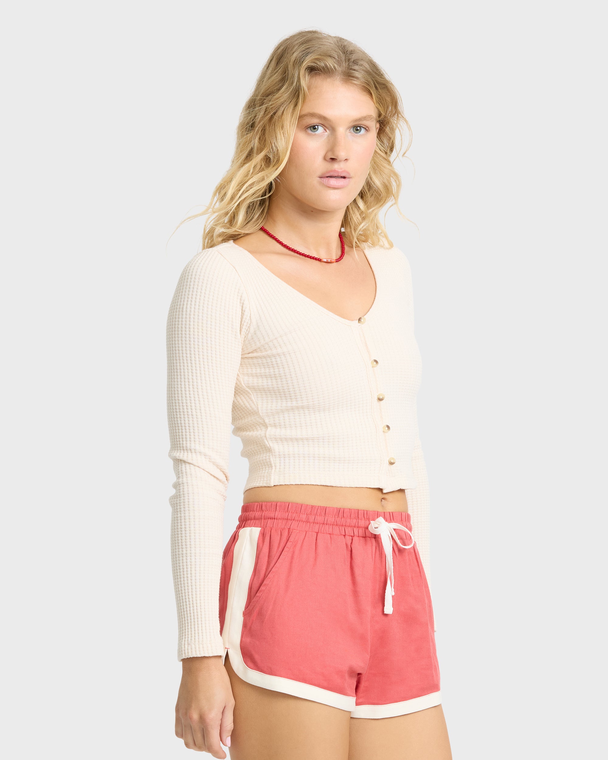 Paxton Long Sleeve Cotton Knit Top - White Cap
