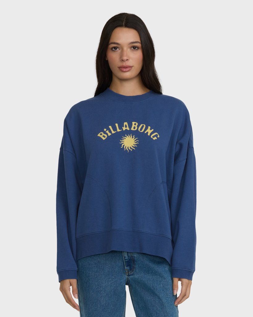 Surf Camp Heritage Palm Crewneck Sweatshirt - True Navy