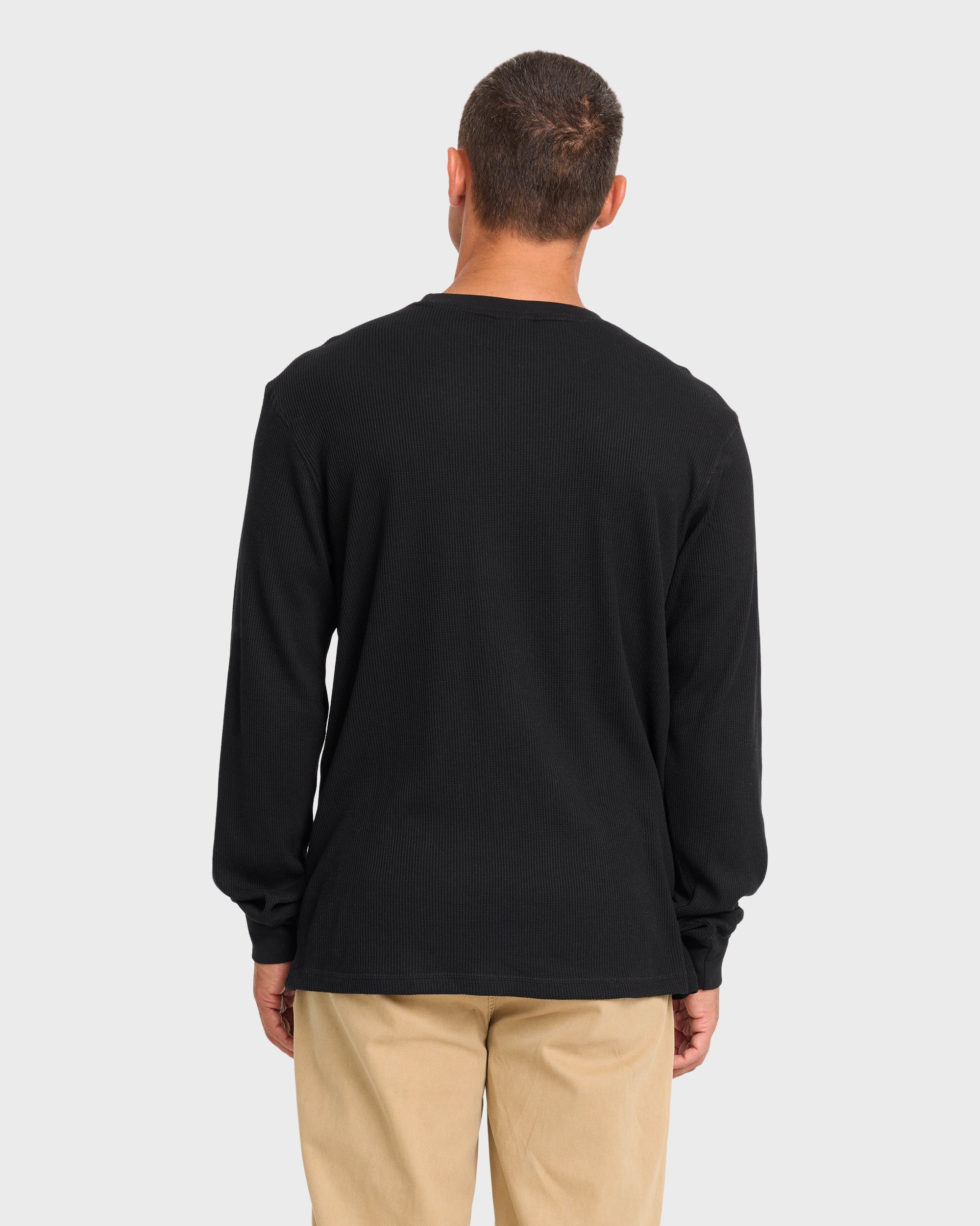Essential Thermal Long Sleeve Knit T-Shirt - Black