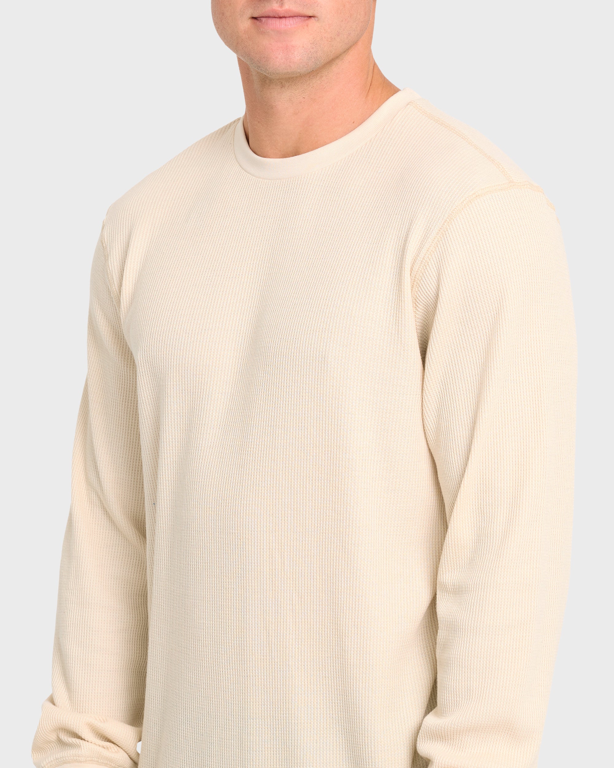Essential Thermal Long Sleeve Knit T-Shirt - Oatmeal