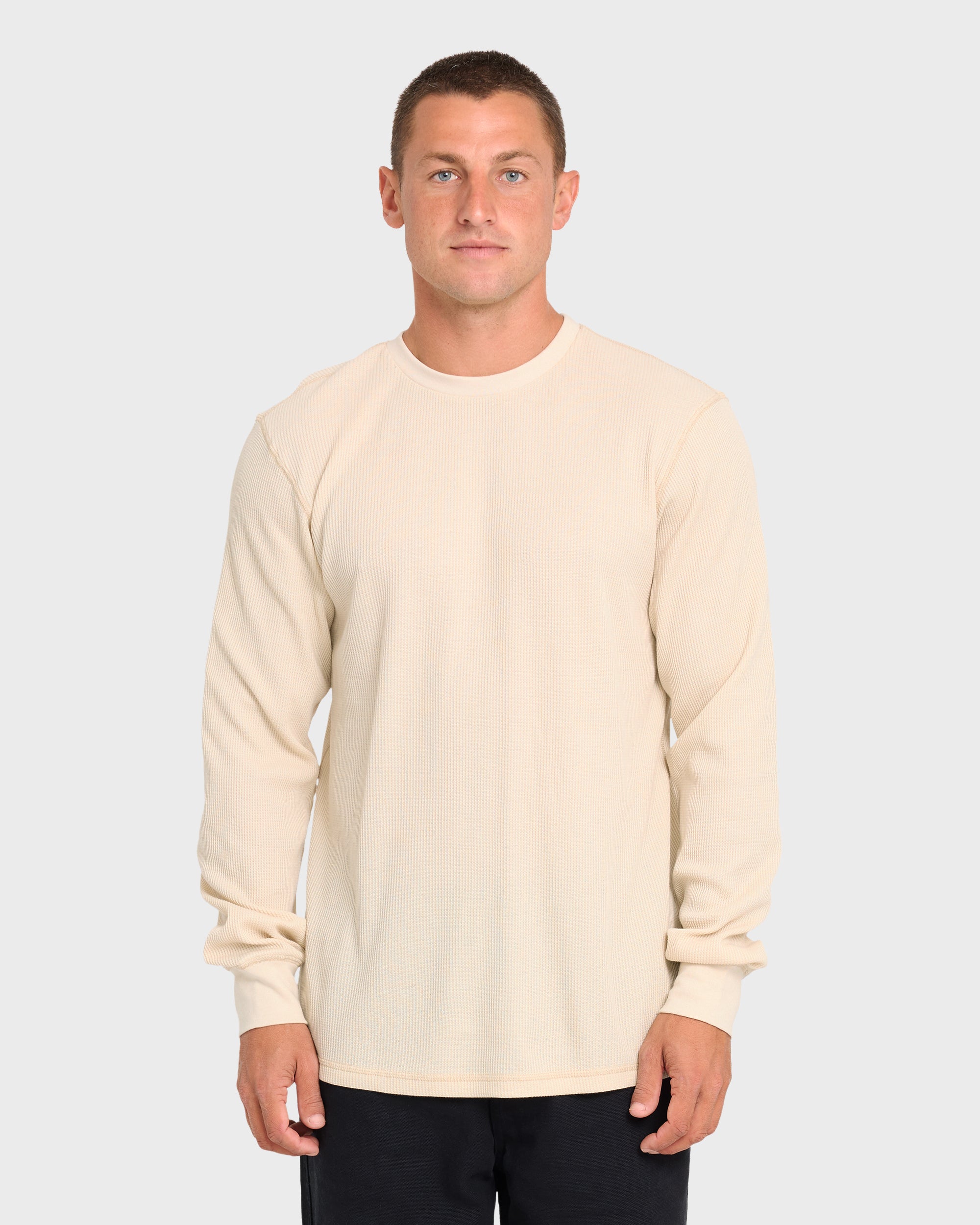 Essential Thermal Long Sleeve Knit T-Shirt - Oatmeal