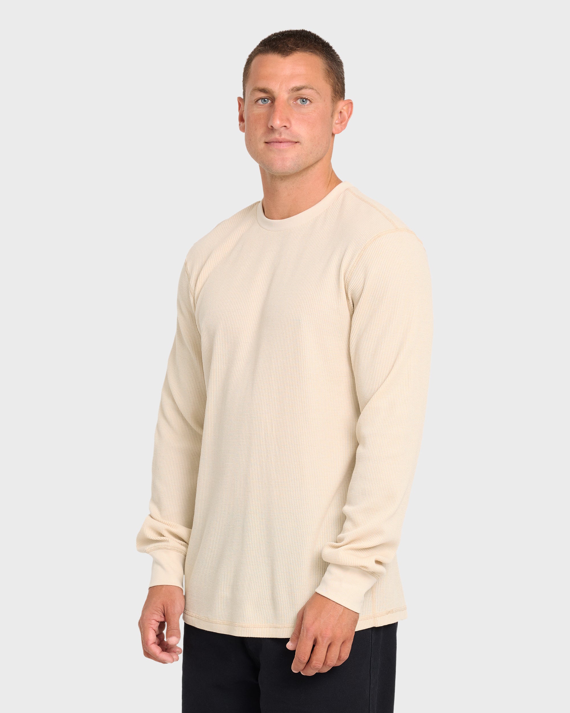 Essential Thermal Long Sleeve Knit T-Shirt - Oatmeal
