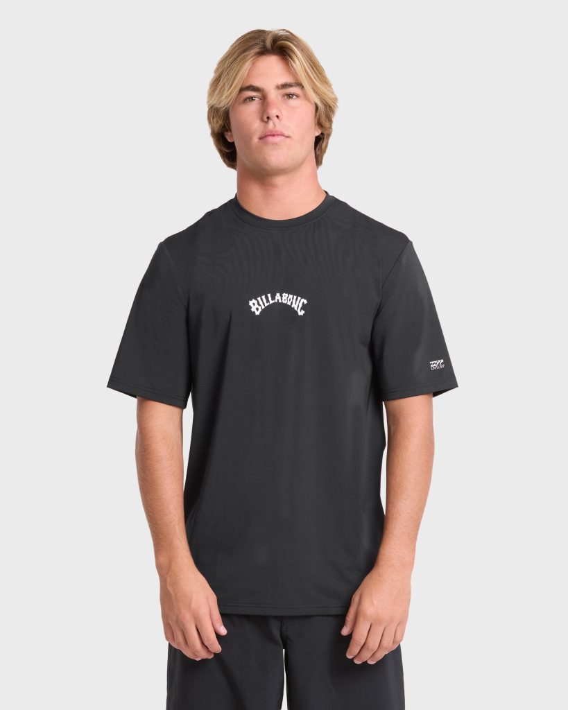All Day Wave Loose Fit UPF 50 Short Sleeve Surf Tee - Black