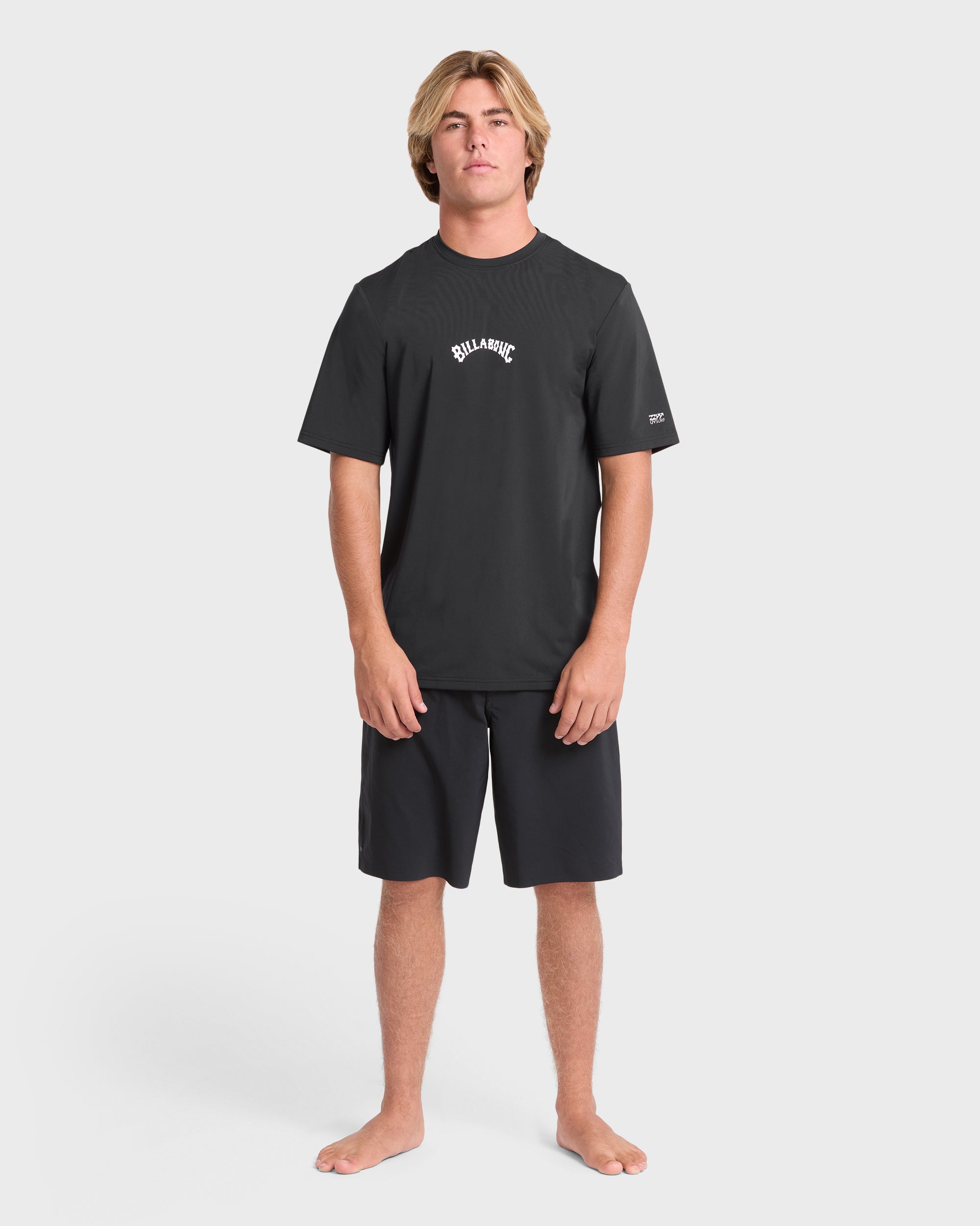 All Day Wave Loose Fit UPF 50 Short Sleeve Surf Tee - Black