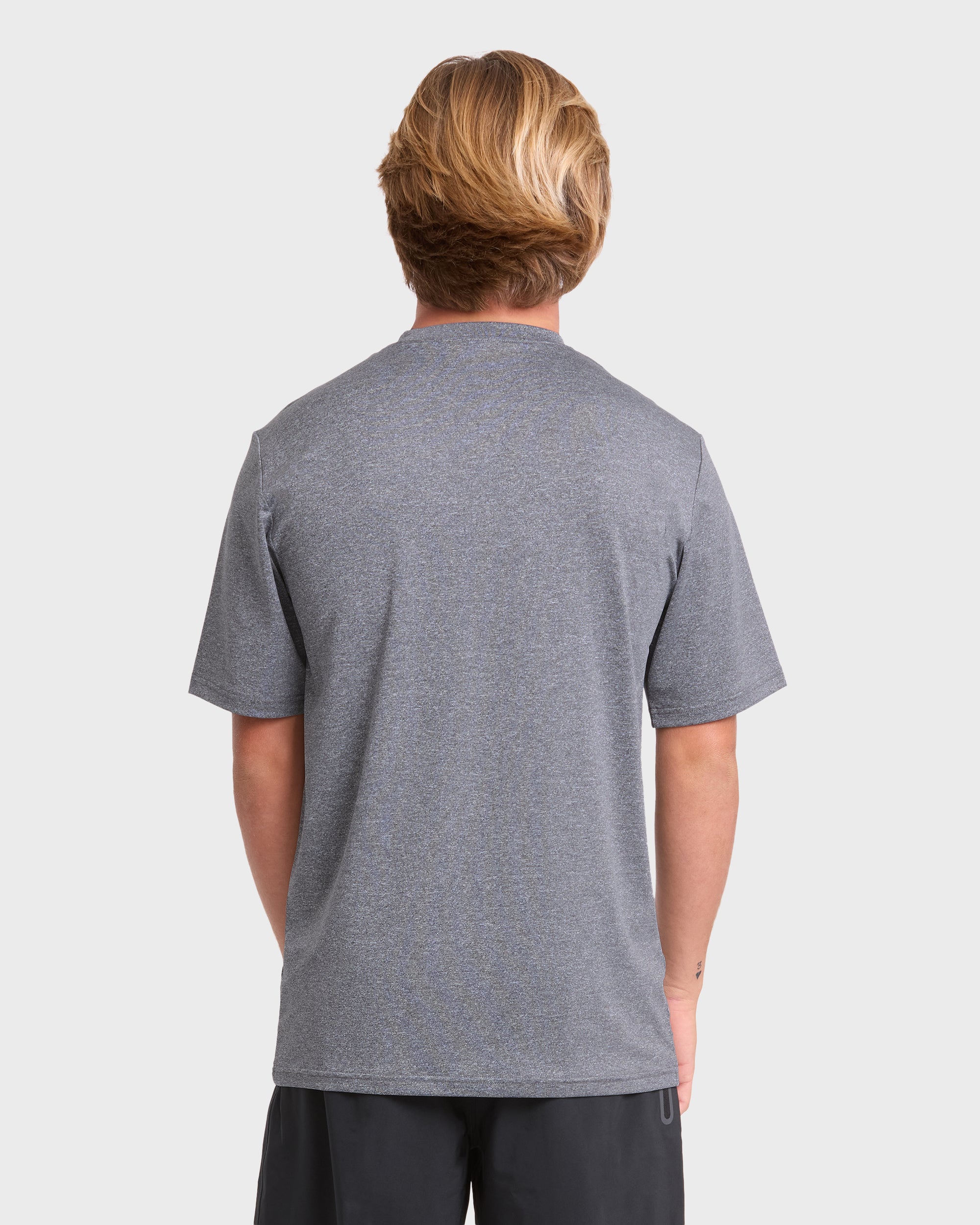 All Day Wave Loose Fit UPF 50 Short Sleeve Surf Tee - Light Gray Heather