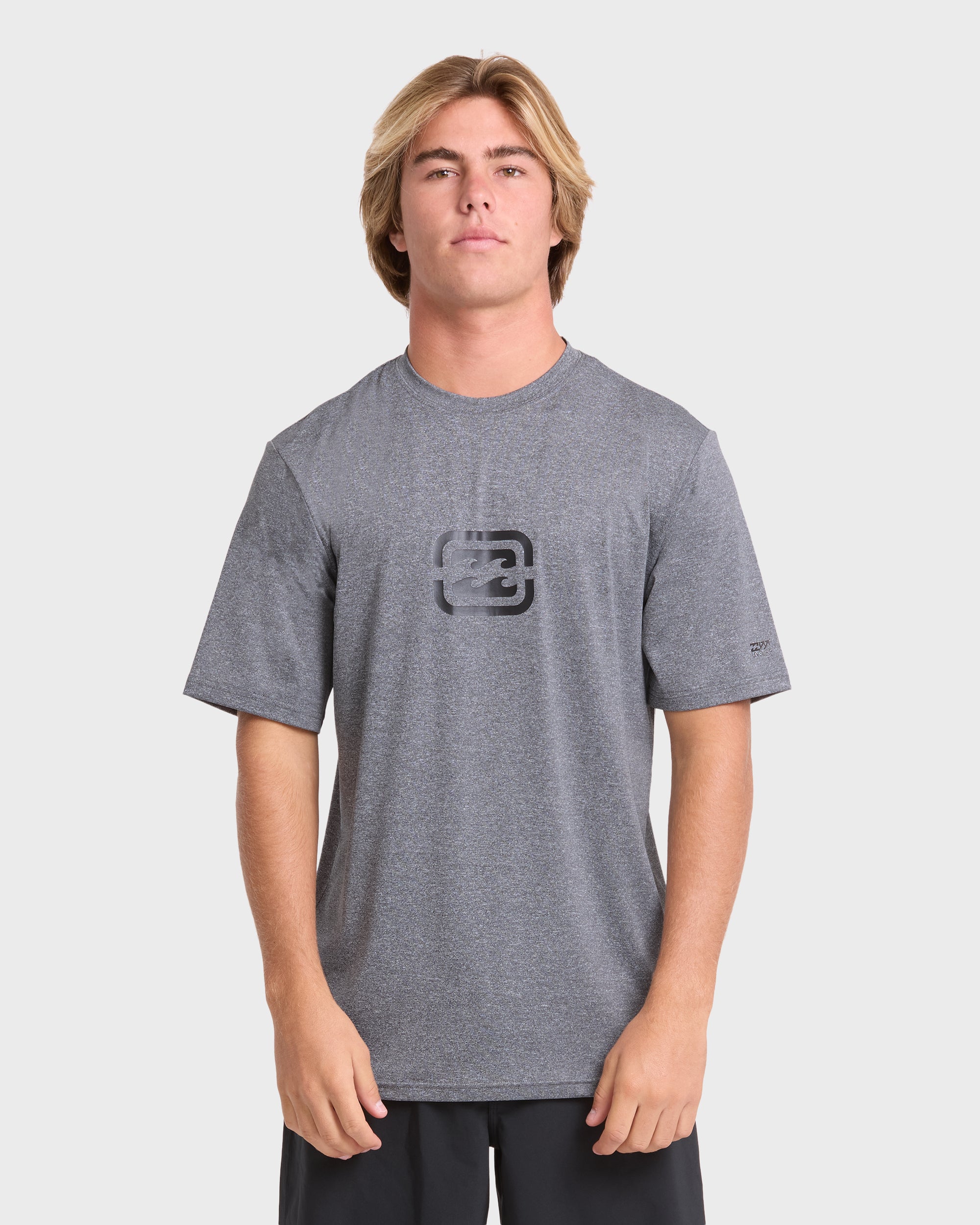 All Day Wave Loose Fit UPF 50 Short Sleeve Surf Tee - Light Gray Heather