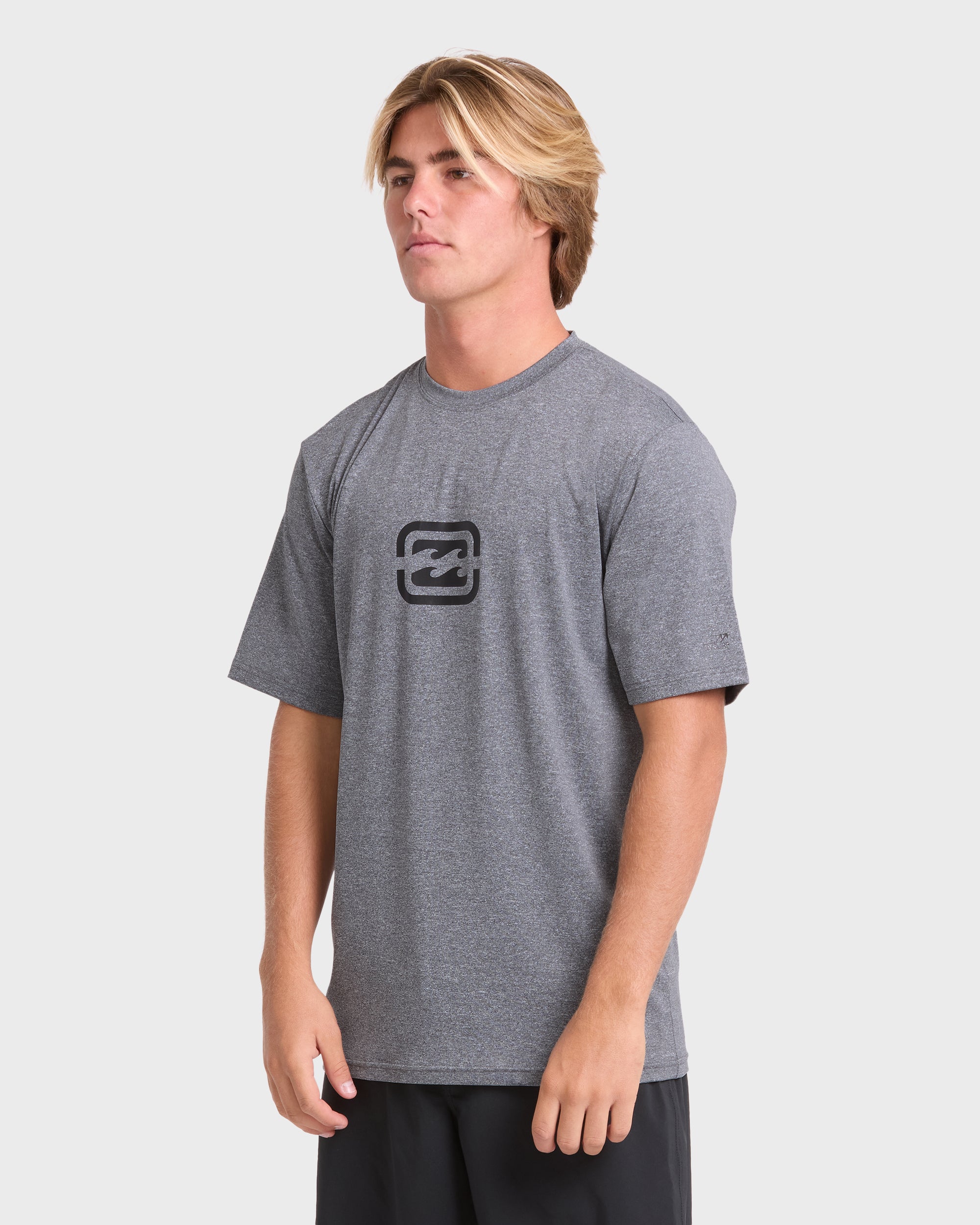 All Day Wave Loose Fit UPF 50 Short Sleeve Surf Tee - Light Gray Heather